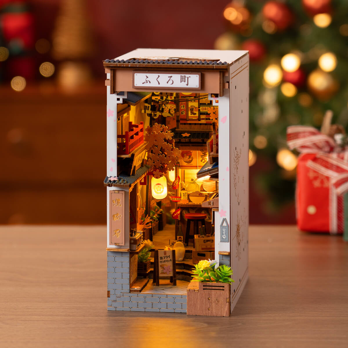 Rolife Sakura Wine Alley DIY Book Nook Shelf Insert TGB11