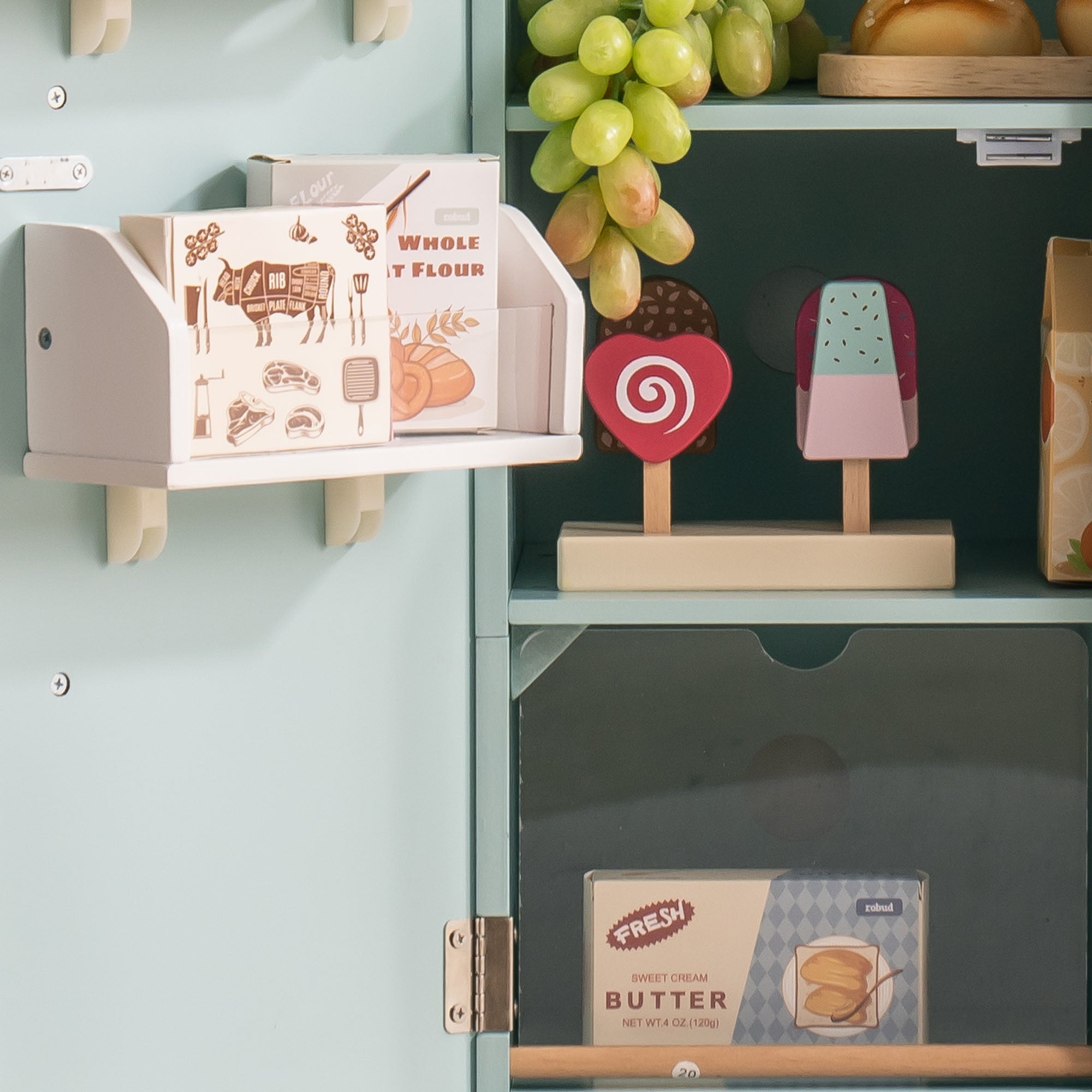 Ensemble réfrigérateur-congélateur en bois pour enfants Robud