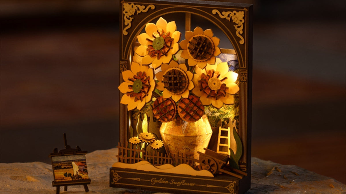 Puzzle 3D en bois pour adultes - Fleurs de tournesol à faire soi-même avec vase - Kit de construction - Collection botanique 3D - Cadeau Puzzle 3D en bois pour adultes - Fleurs de tournesol à faire soi-même avec vase - Kit de construction - Collection botanique 3D - Cadeau