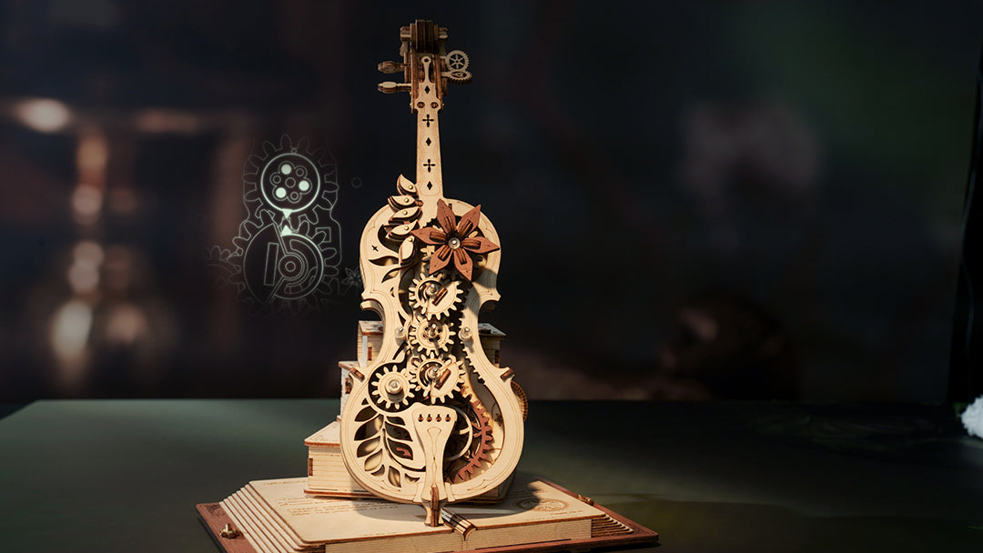 Quickly Make A Wooden Music Box with ROKR Magic Cello | Robotime