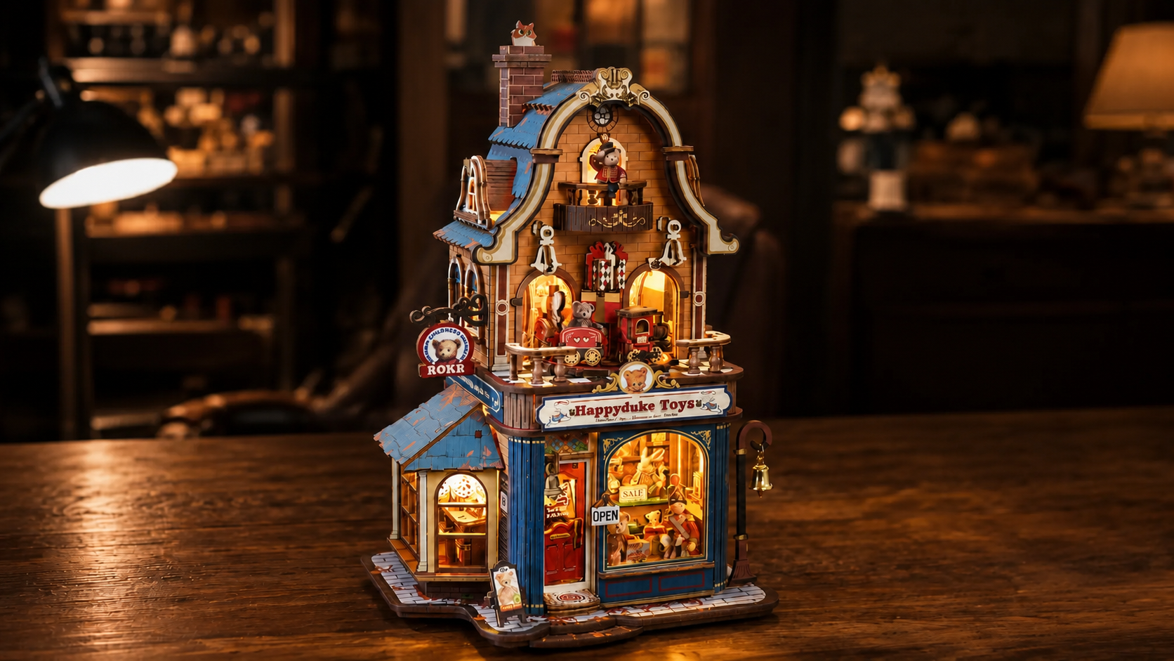 Lighted ROKR Happyduke Toys 3D Wooden Puzzle