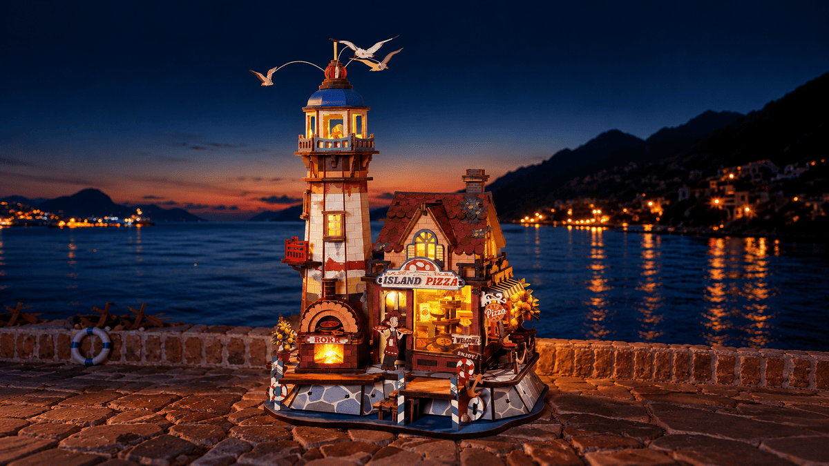 ROKR Chillbay Pizzeria Mechanical Wooden 3D Puzzle