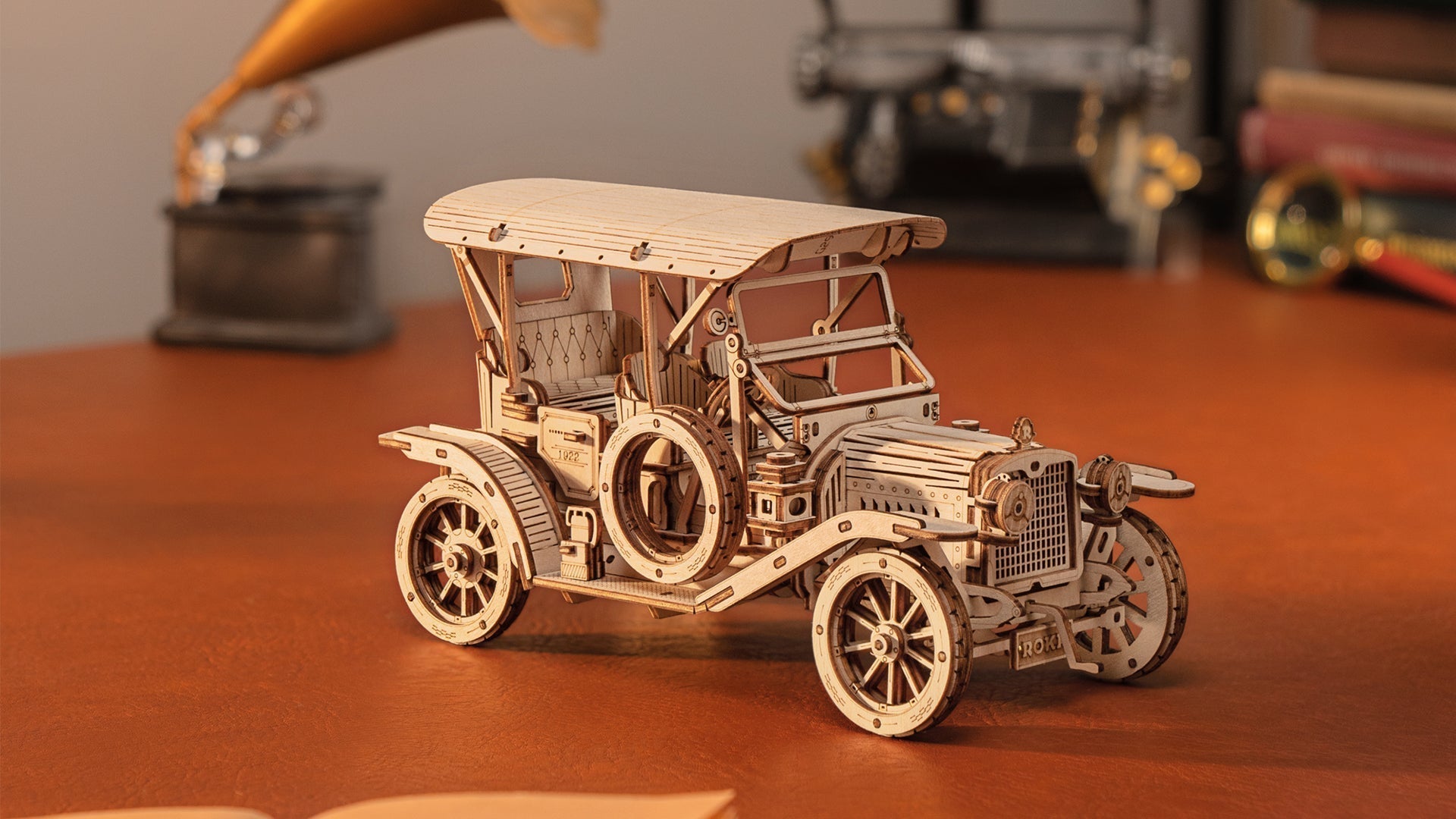 ROKR Vintage Car 3D Wooden Puzzle for Teens