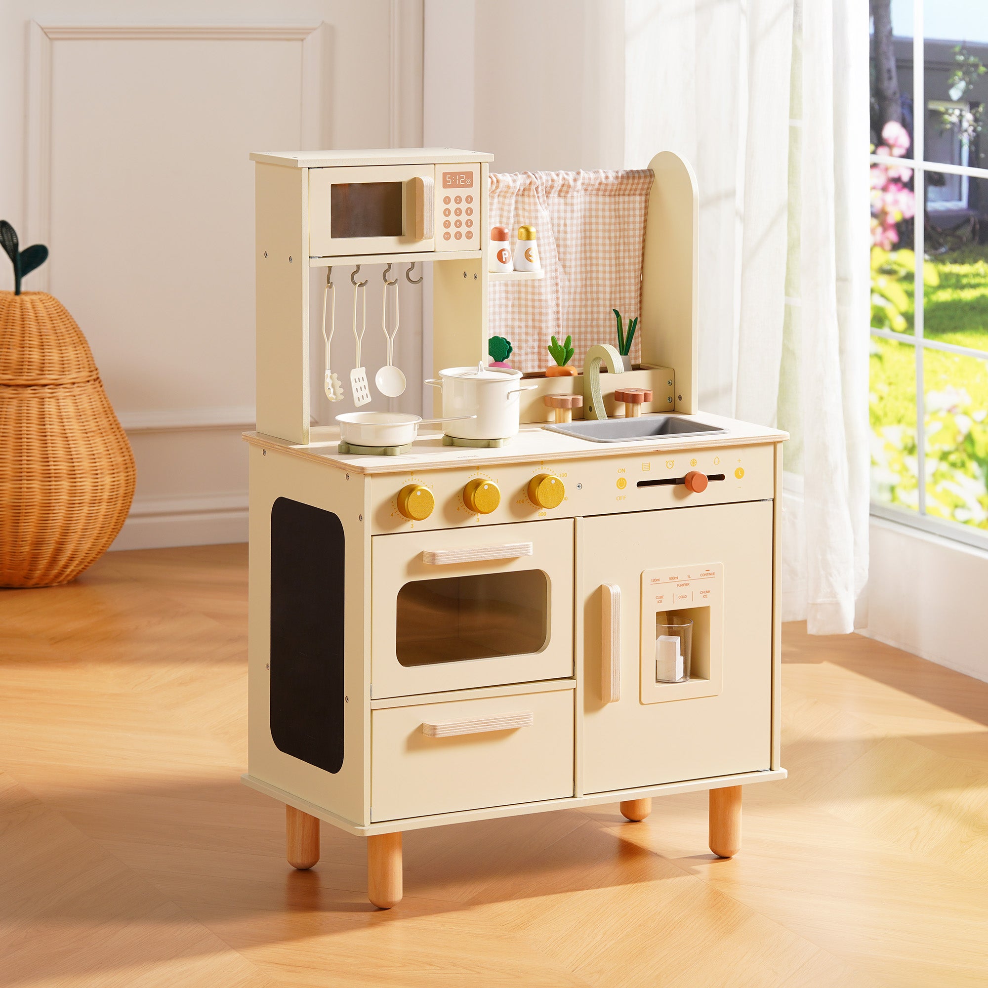 ROBUD Wooden Pretend Play Kitchen Set for Kids	
