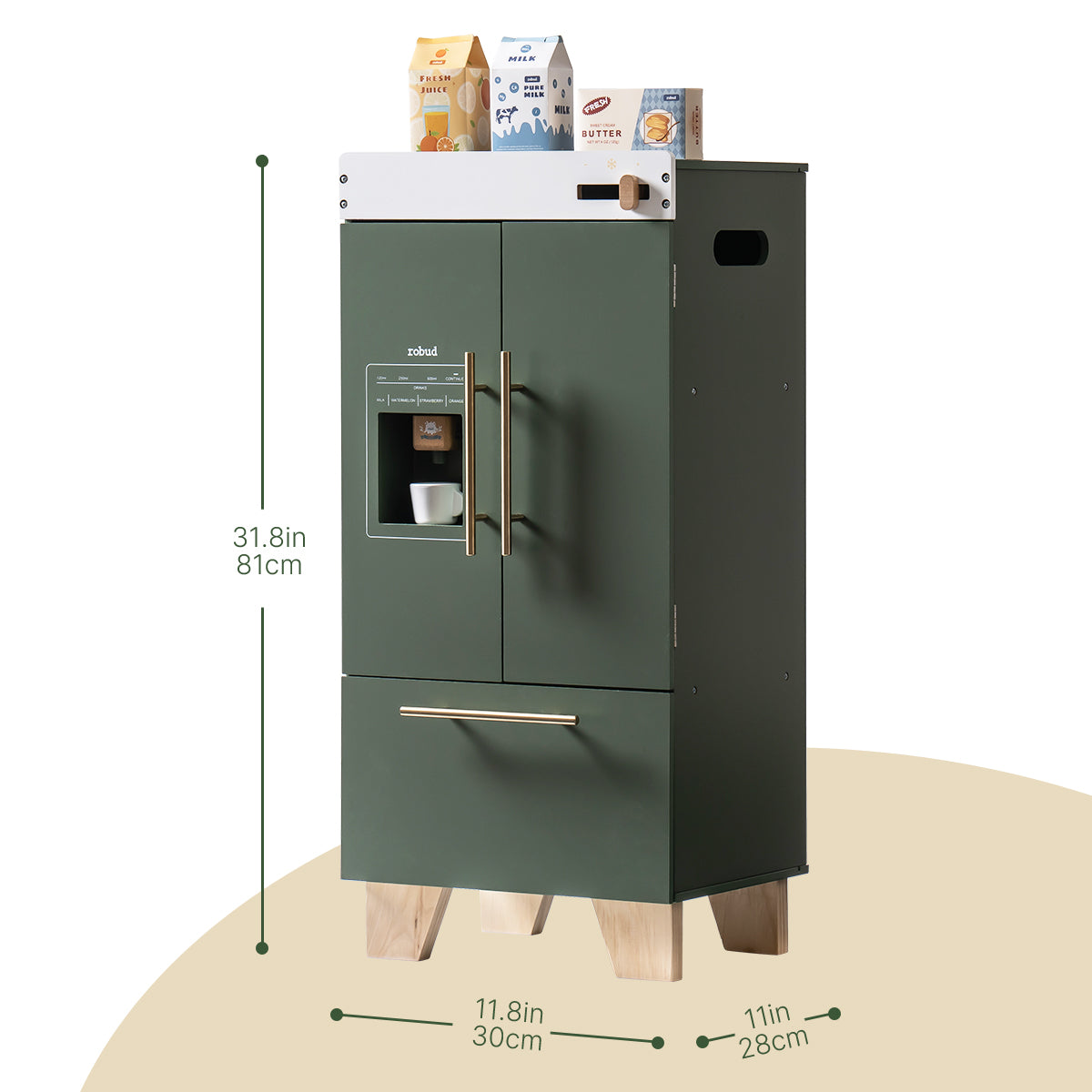 ROBUD Vintage Green Wooden Play Kitchen Series	