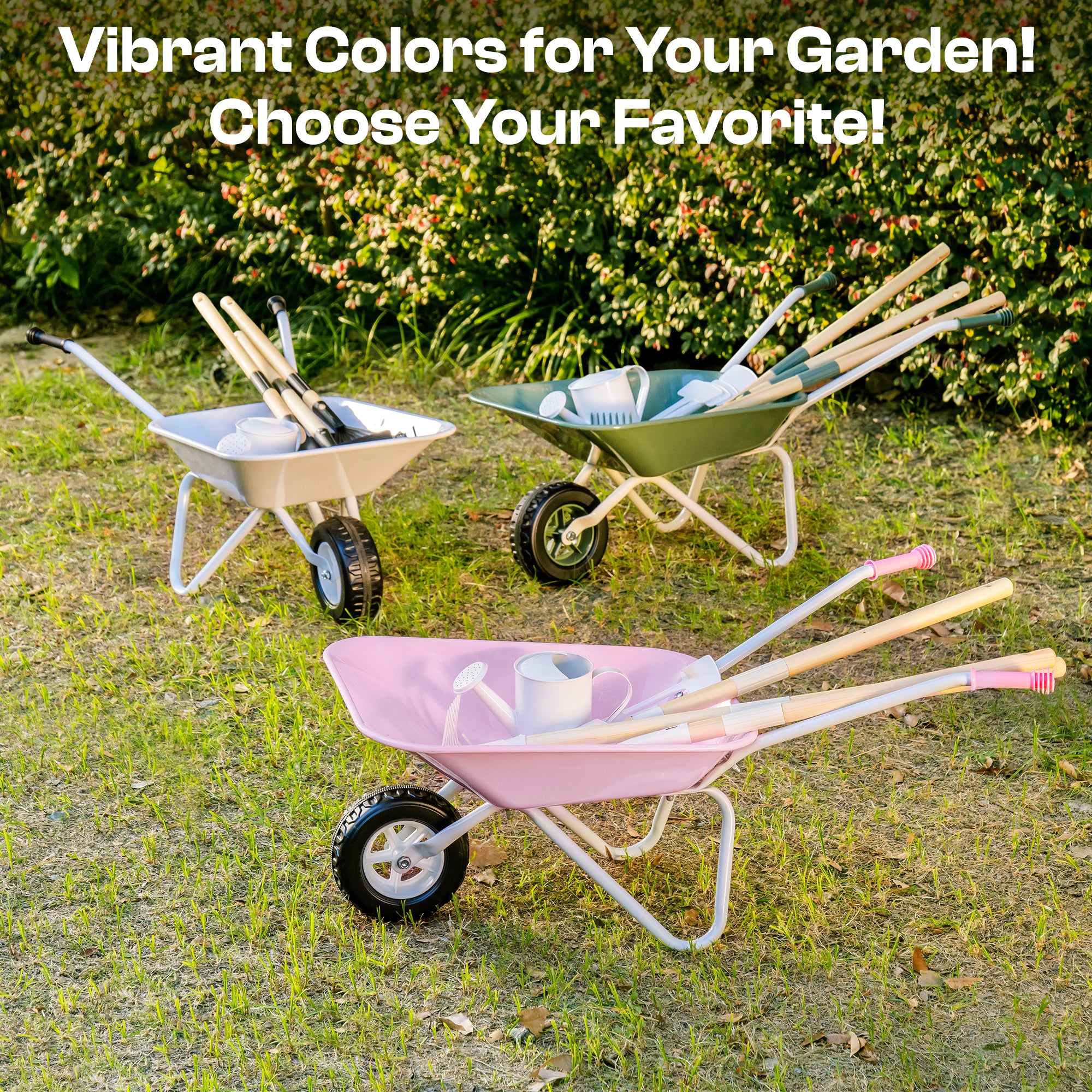 ROBUD Kids Wheelbarrow with Gardening Set	