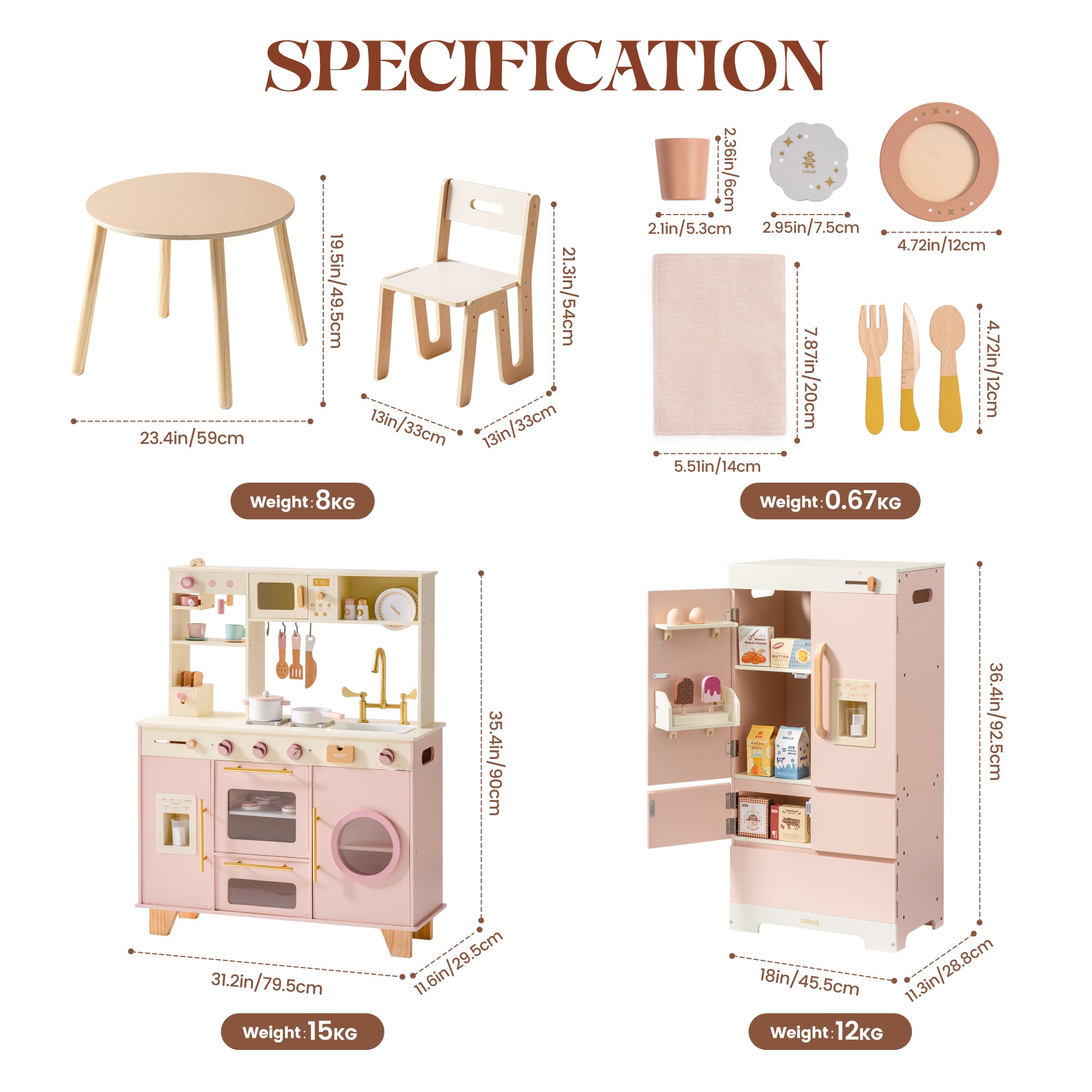 ROBUD Glowwood Kitchen House - Little Kitchen in Soft	