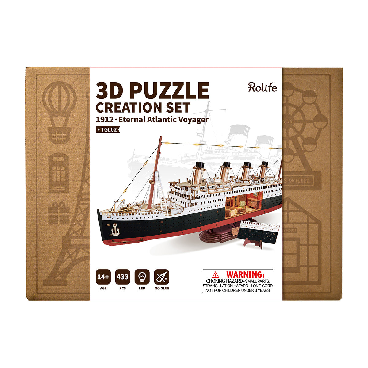 Rolife 1912·Eternal Atlantic Voyager 3D Wooden Puzzle TGL02 | Robotime