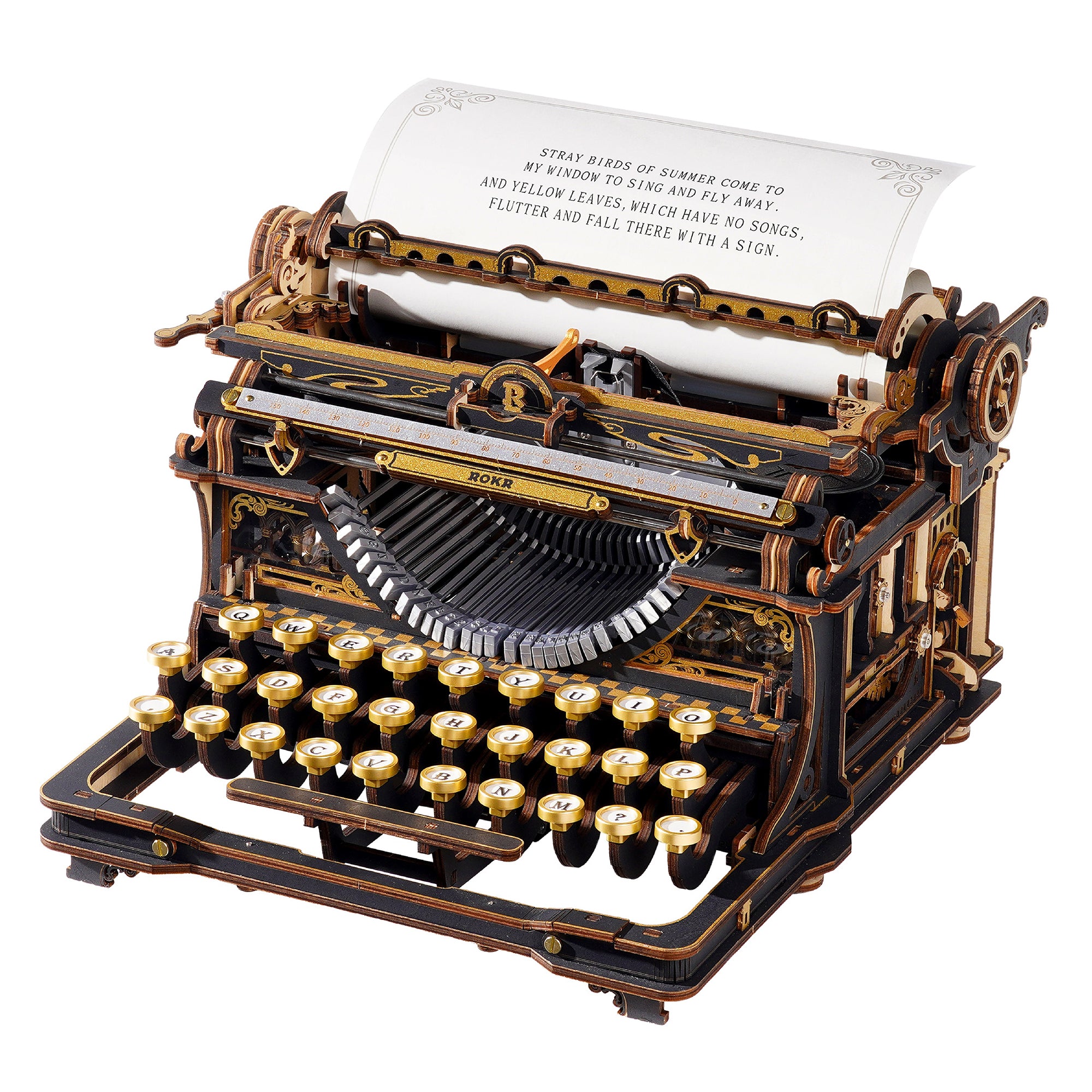 ROKR Mechanical Typewriter Wooden 3D Puzzle LK703B | Robotime