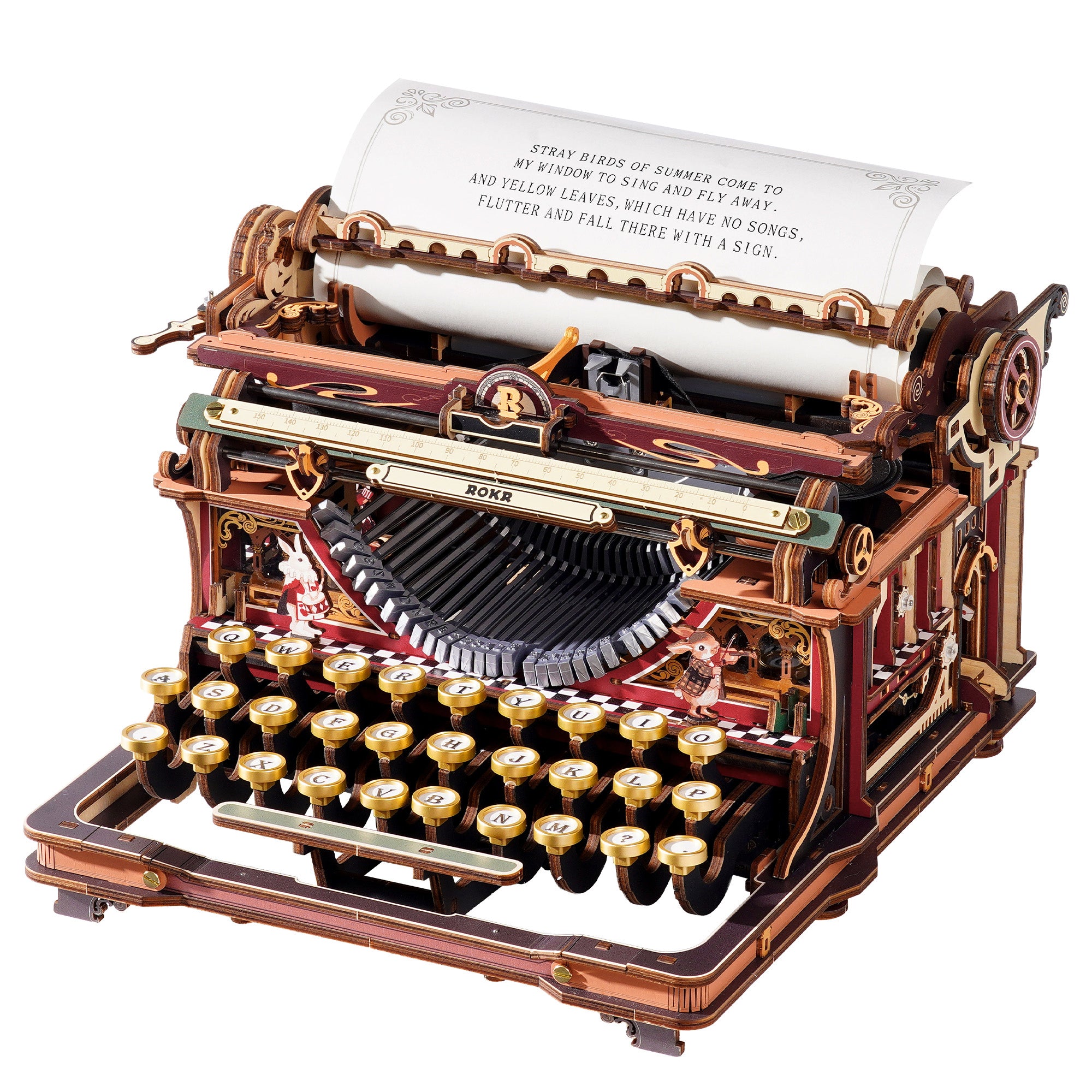 鍵盤楽器 Random Source RESEQ Vintage Styroflex ROKR Mechanical Typewriter Wooden 3D Puzzle LK703C | Robotime