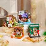 Rolife Little & Warm Space Series3 DIY book nook miniature kit, top-down view of the assembled model