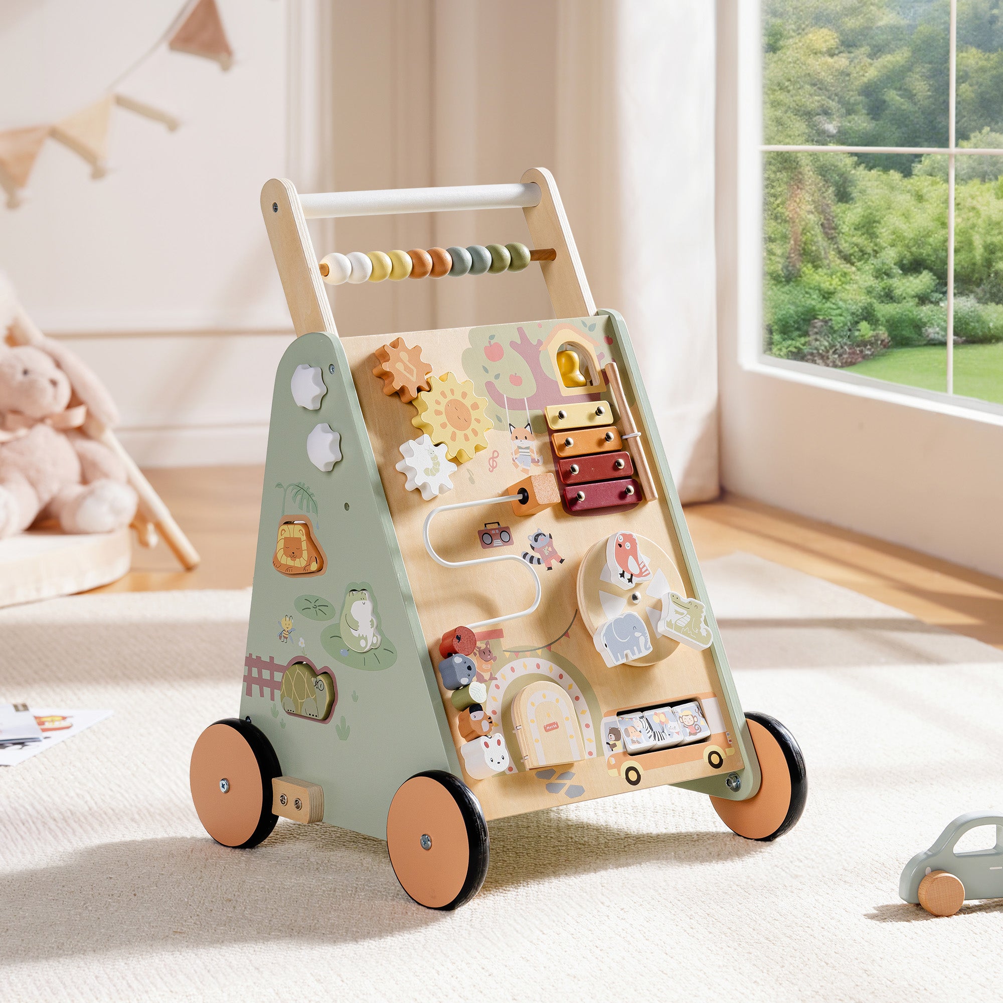 Robud Wooden Baby Walker Push and Pull Learning Activity Center