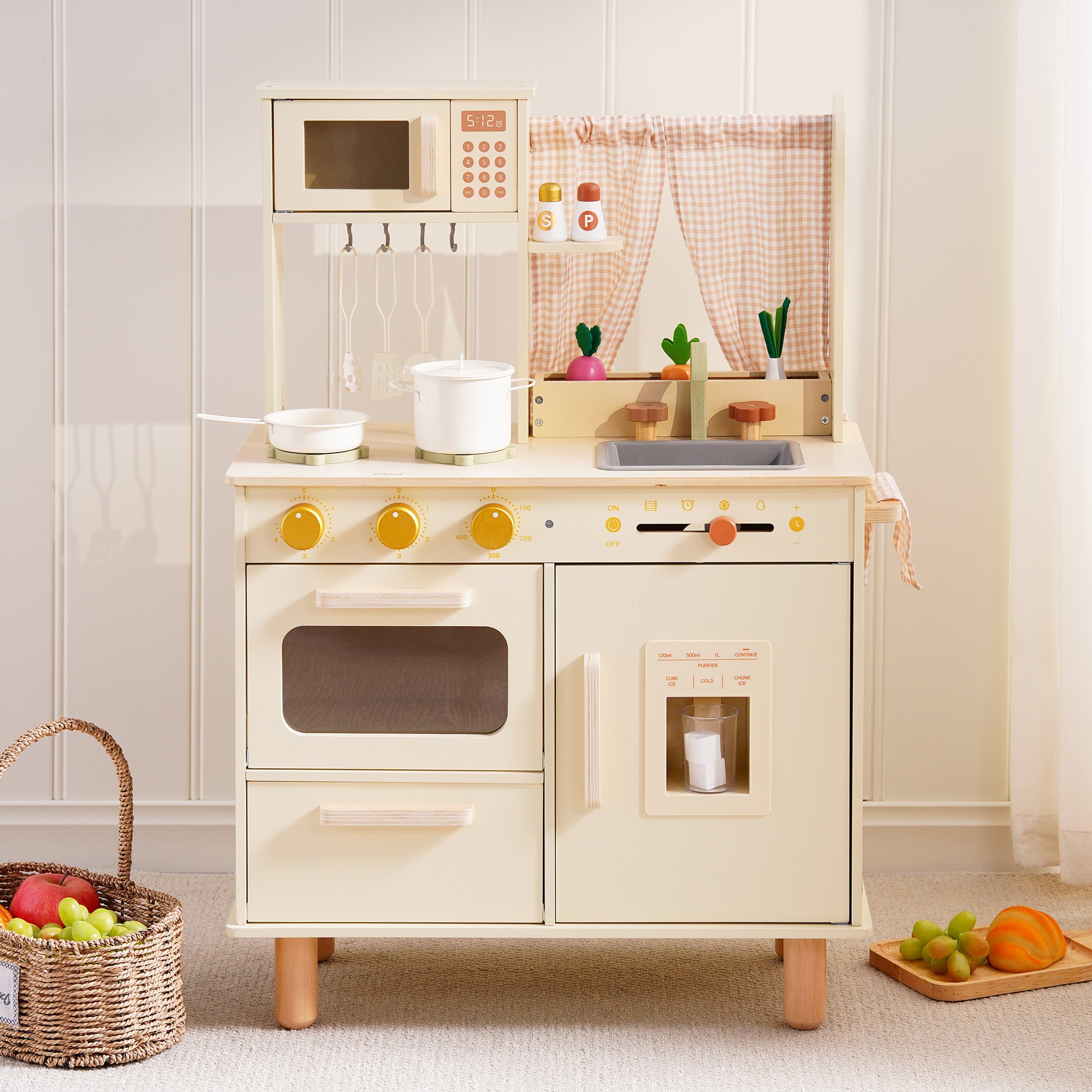 ROBUD Wooden Pretend Play Kitchen Set for Kids	