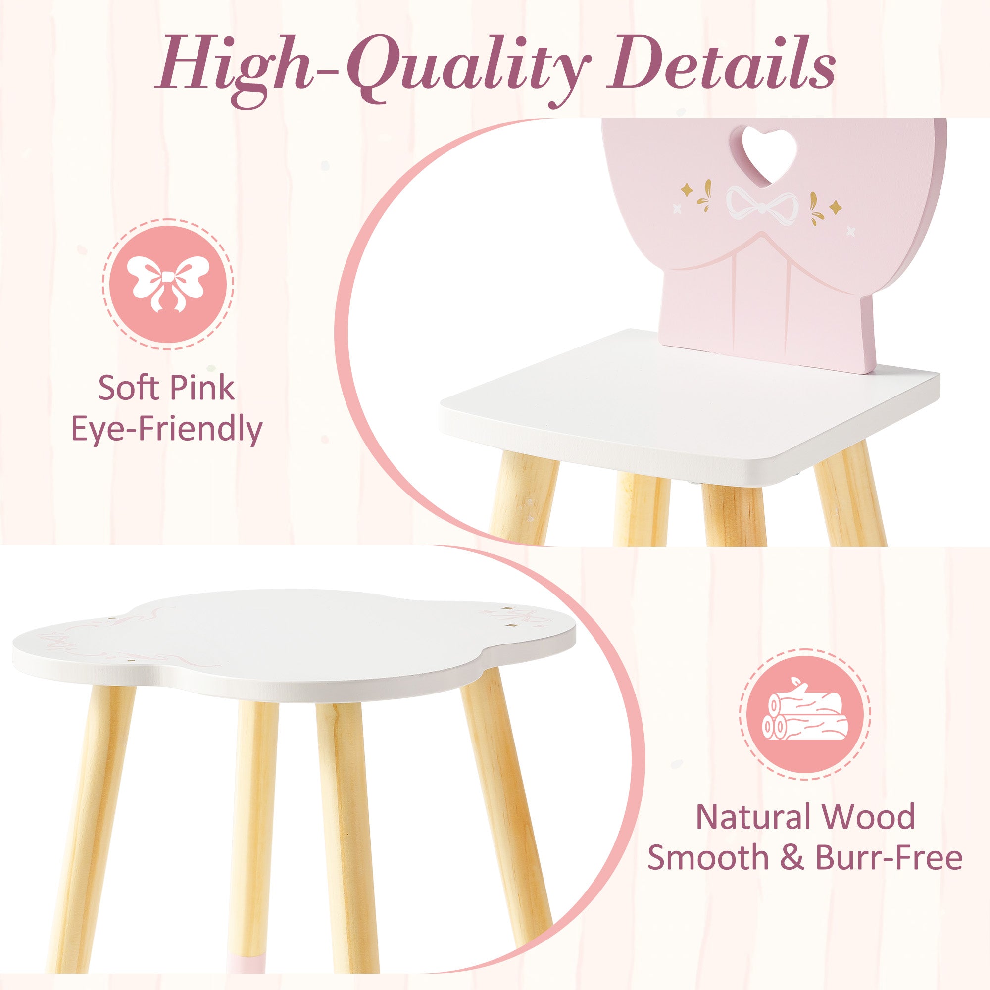 ROBUD 18 Inch Dolls Table Chairs Set	