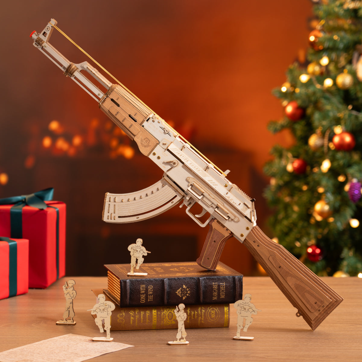 ROKR AK-47 Assault Rifle Toy Gun 3D Wooden Puzzle LQ901