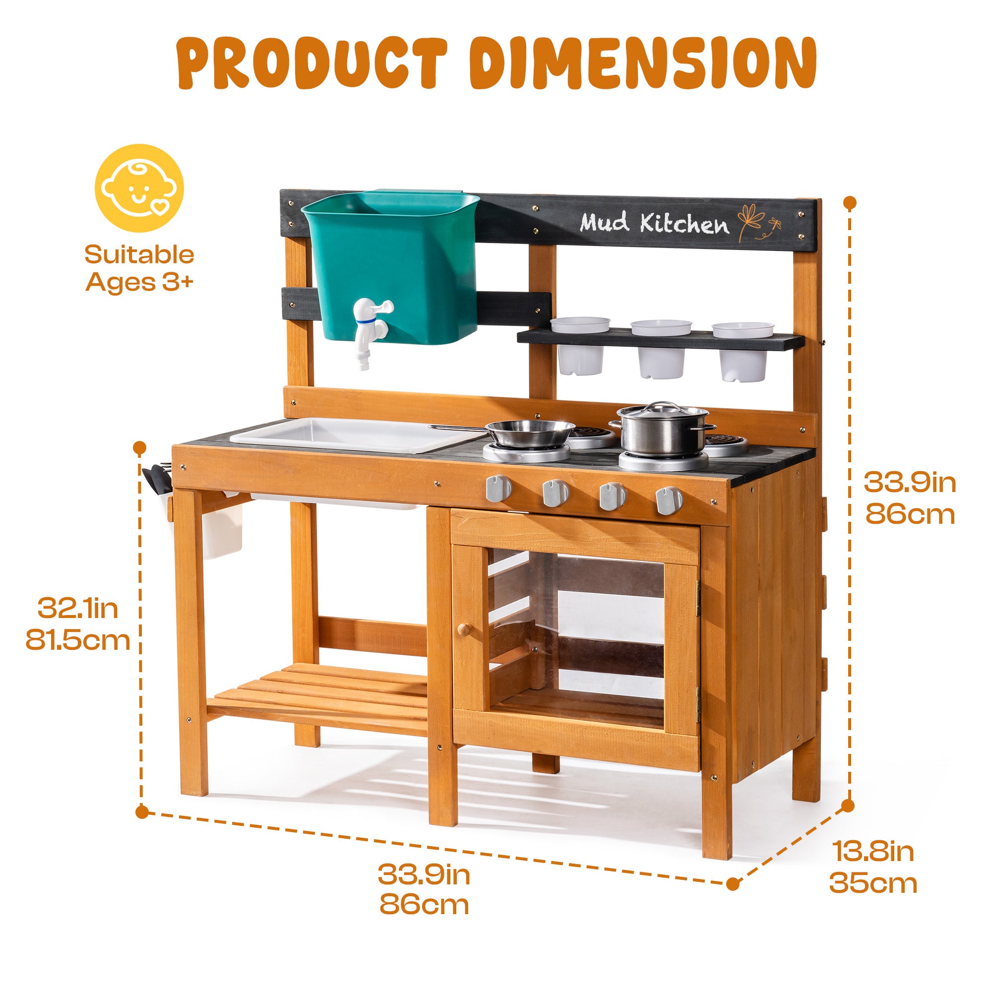 ROBUD Outdoor Mud Kitchen with Real Water Play	
