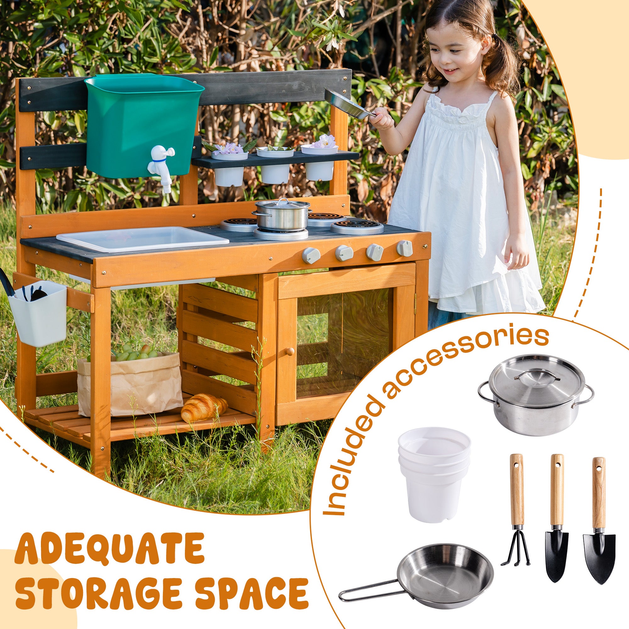 ROBUD Outdoor Mud Kitchen with Real Water Play	