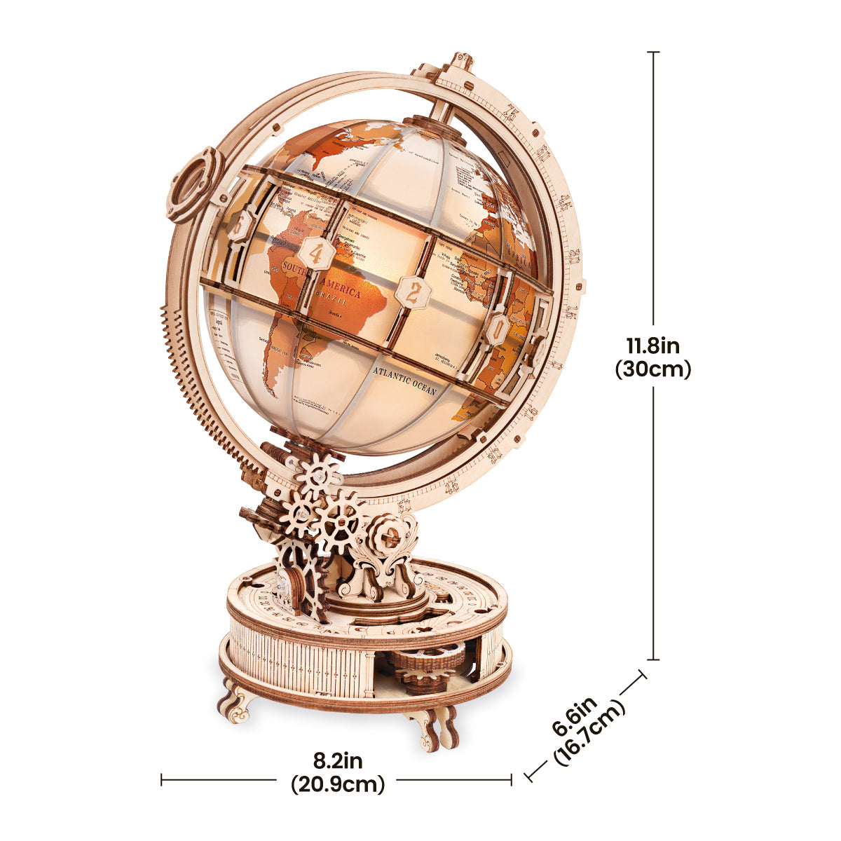 ROKR Luminous Globe Wooden 3D Puzzle ST003D (Electric Version