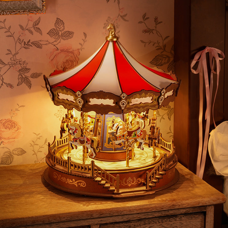 Rolife Classic Carousel 3D Wooden Puzzle AMC01 | Robotime Online