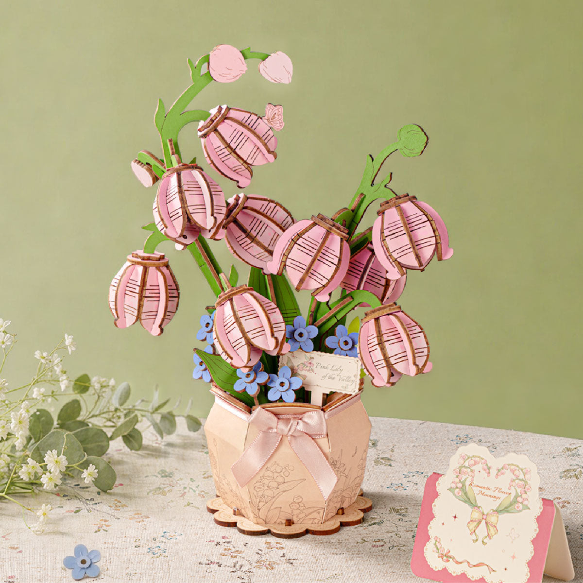 Rowood Pink Lily of the Valley DIY Flower Bouquet TF003 | Robotime