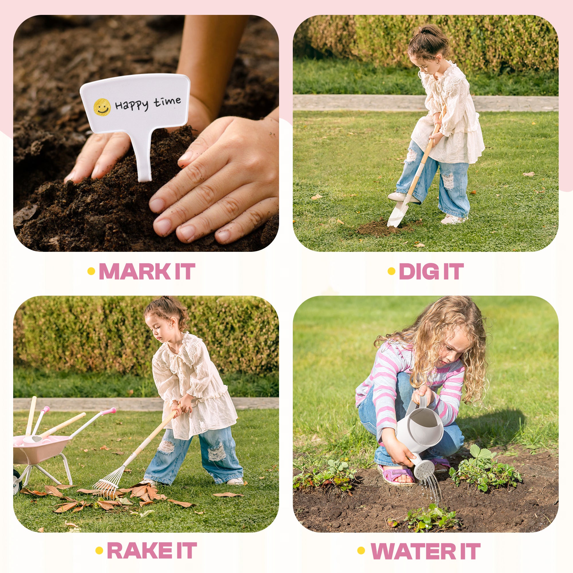 ROBUD Kids Wheelbarrow with Gardening Set	