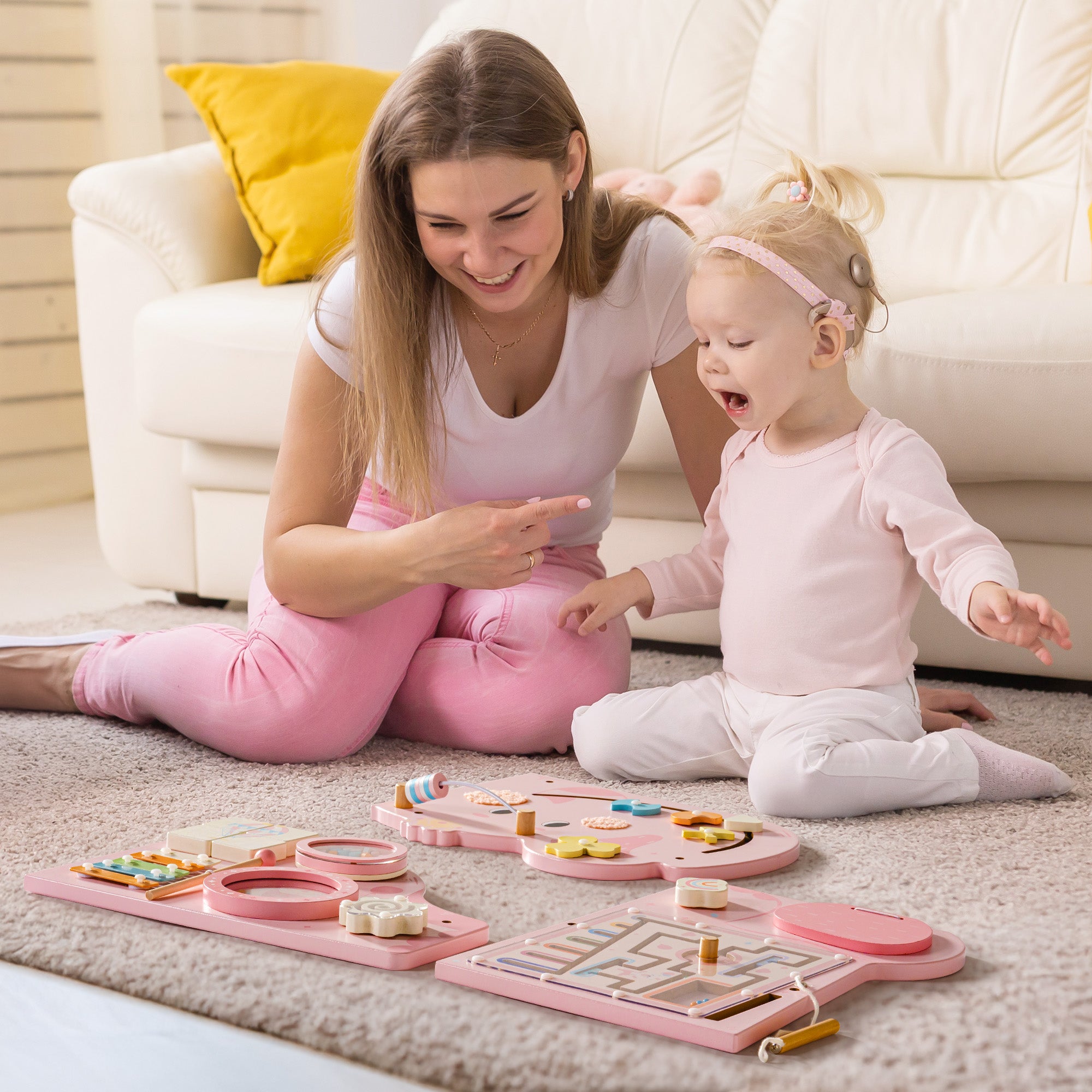 ROBUD Wooden Cream Elephant Busy Board	