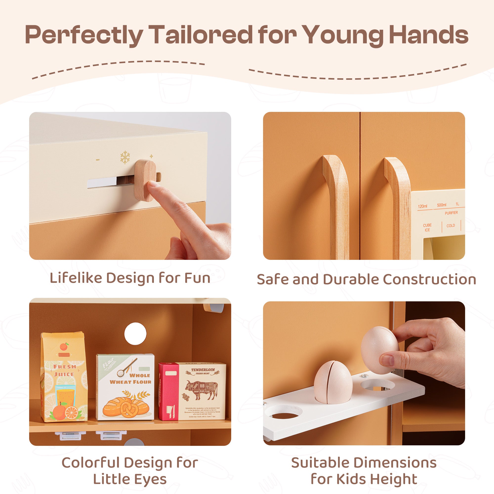 ROBUD Wooden Caramel Refrigerator	