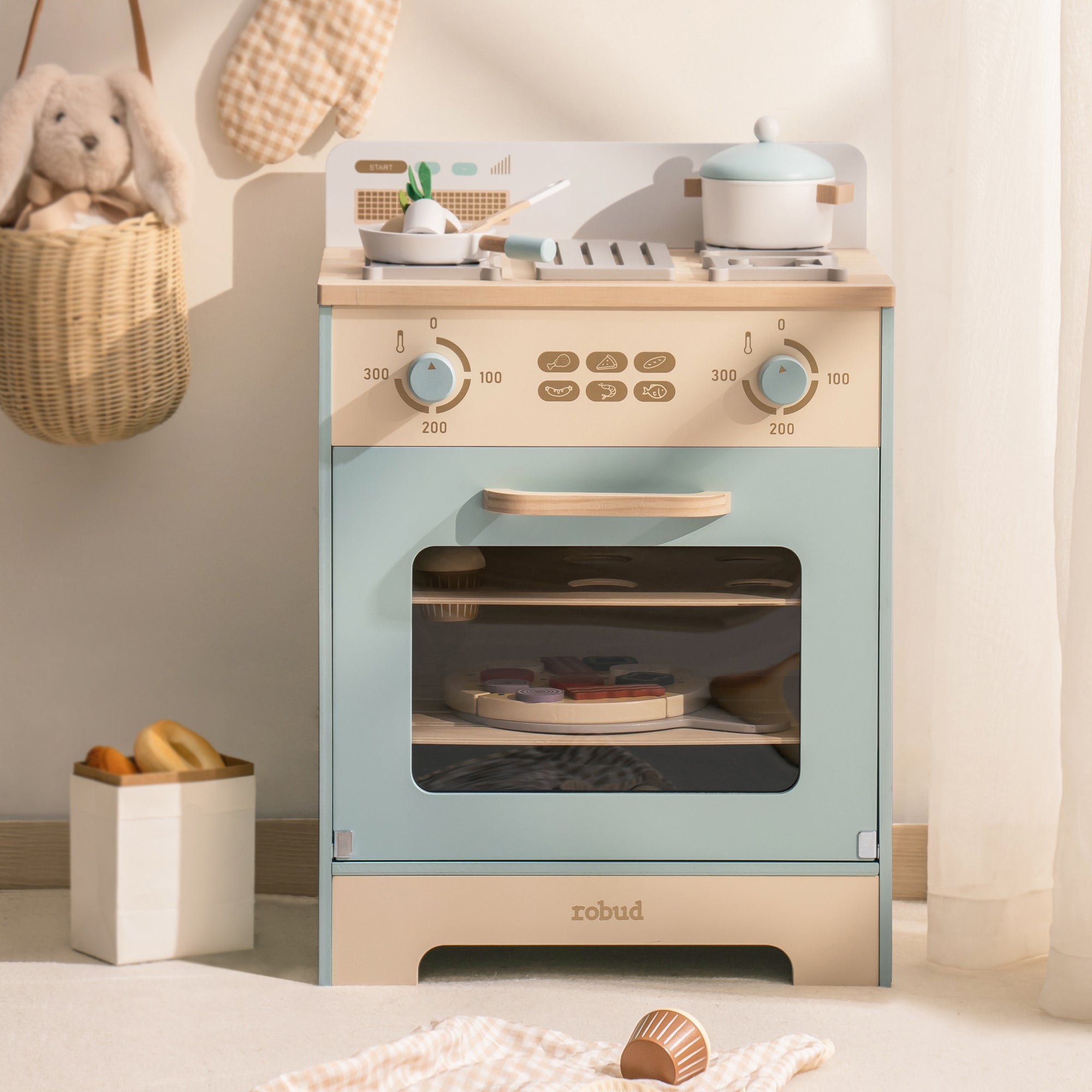 Robud Realistic Wooden Play Oven Robotime