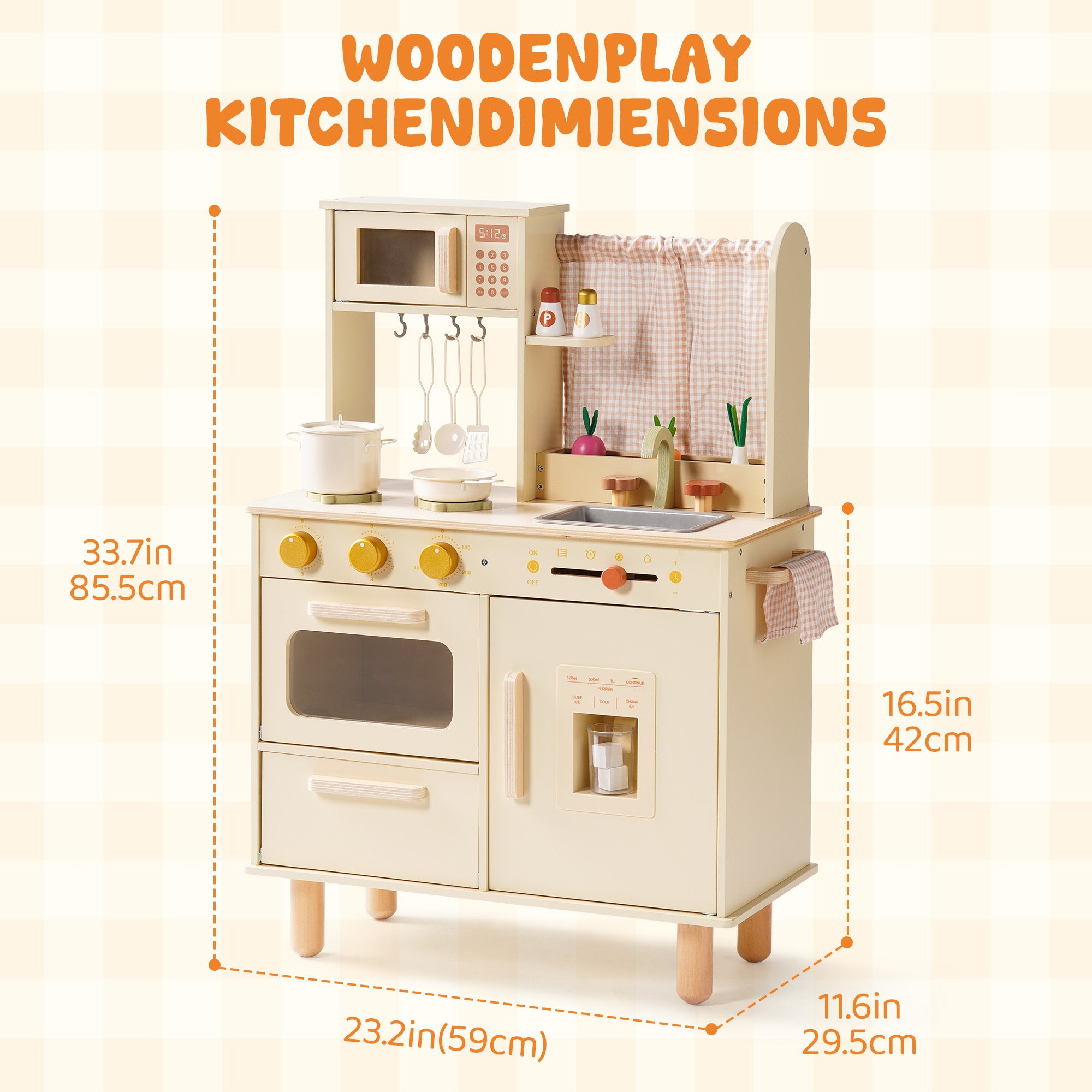 ROBUD Wooden Pretend Play Kitchen Set for Kids	