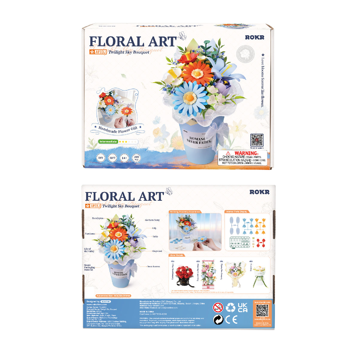 ROKR Twilight Sky Bouquet DIY-Blumen-3D-Puzzle AF03J