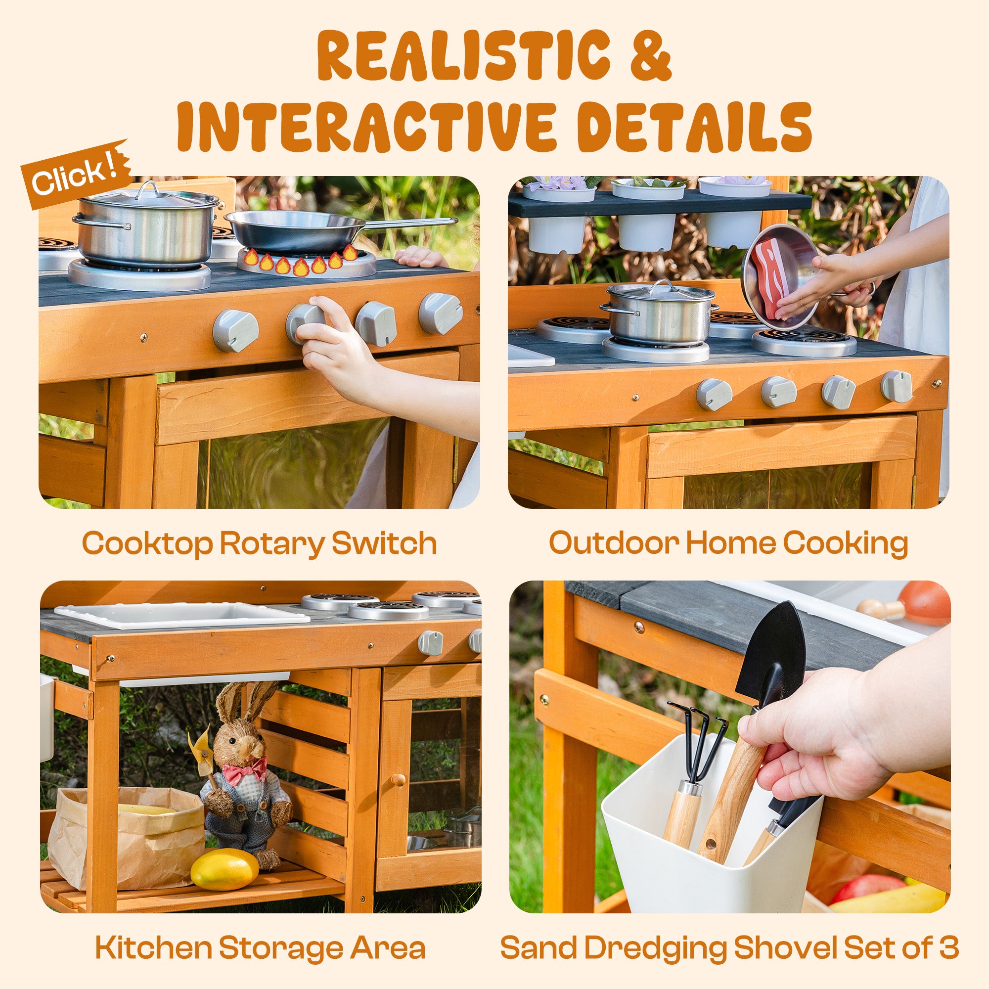 ROBUD Outdoor Mud Kitchen with Real Water Play	
