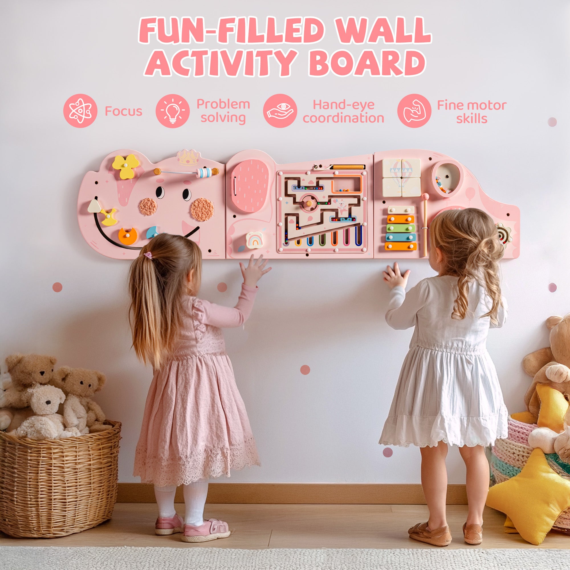 ROBUD Wooden Cream Elephant Busy Board	