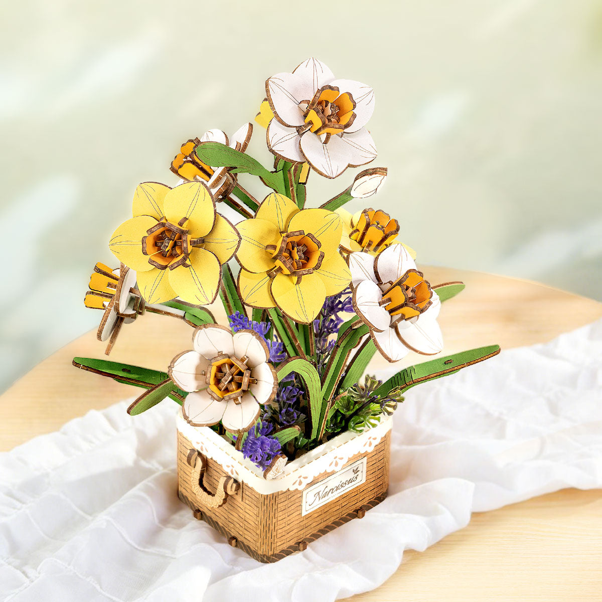 Rowood Narcissus DIY Flower Bouquet Wooden 3D Puzzle TF002