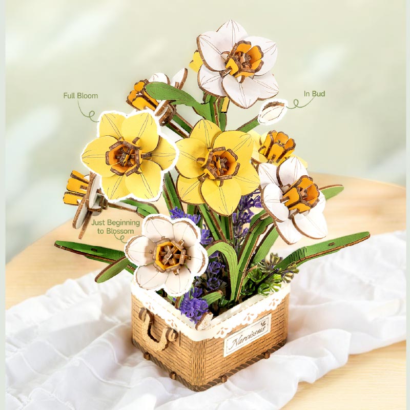 Rowood Narcissus DIY Flower Bouquet Wooden 3D Puzzle TF002