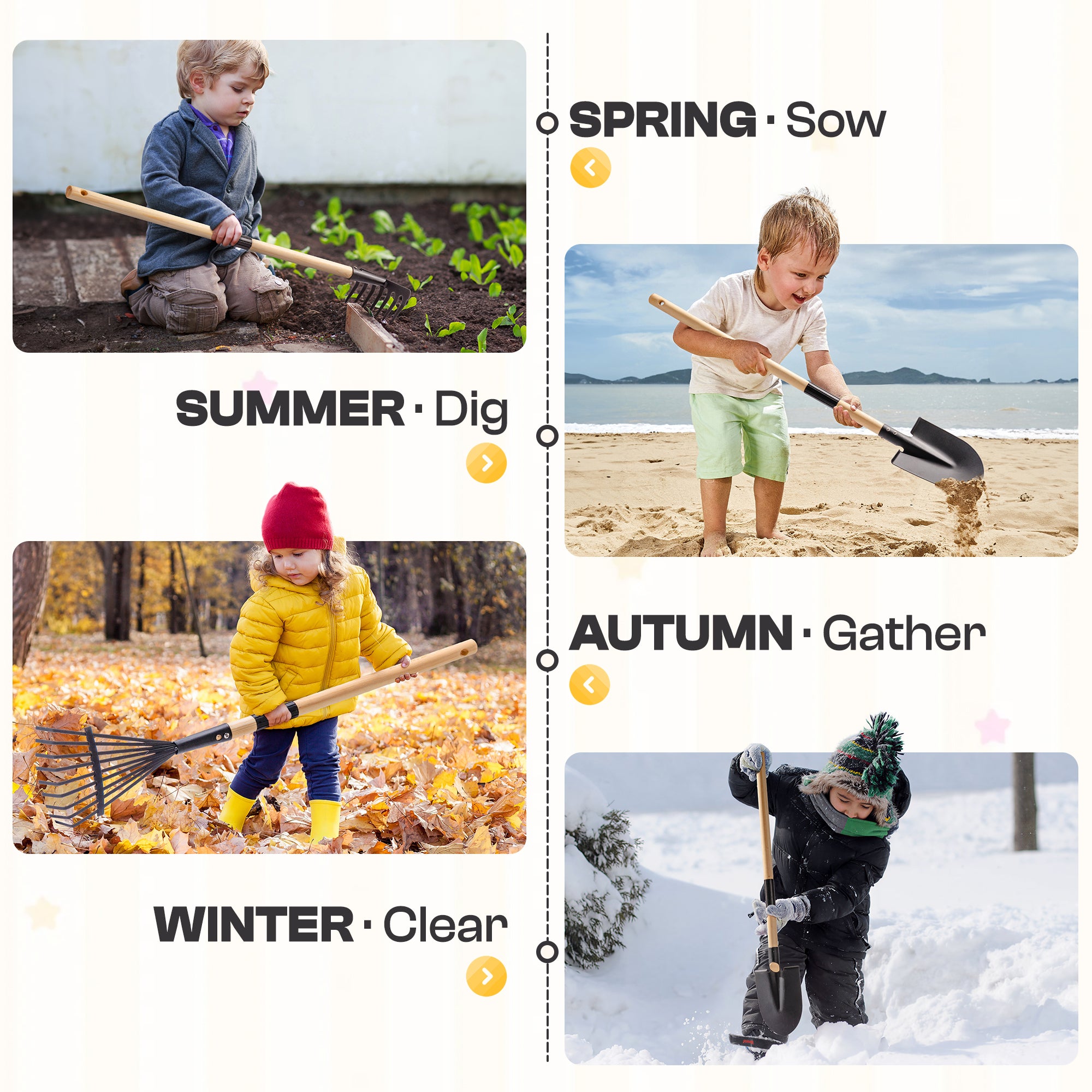 ROBUD Kids Wheelbarrow with Gardening Set	