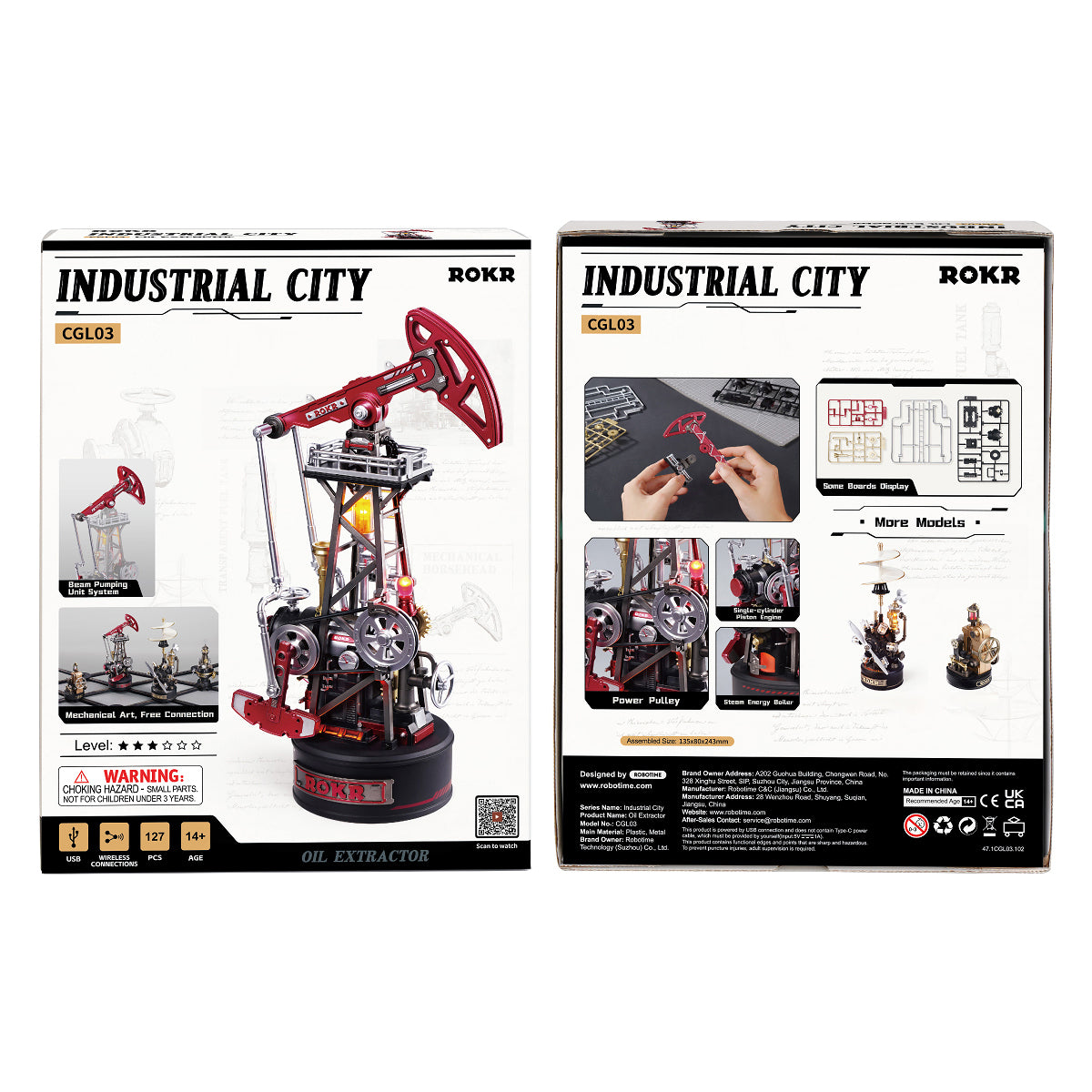 ROKR Oil Pump Jack Mechanical 3D Puzzle CGL03 | Robotime Online