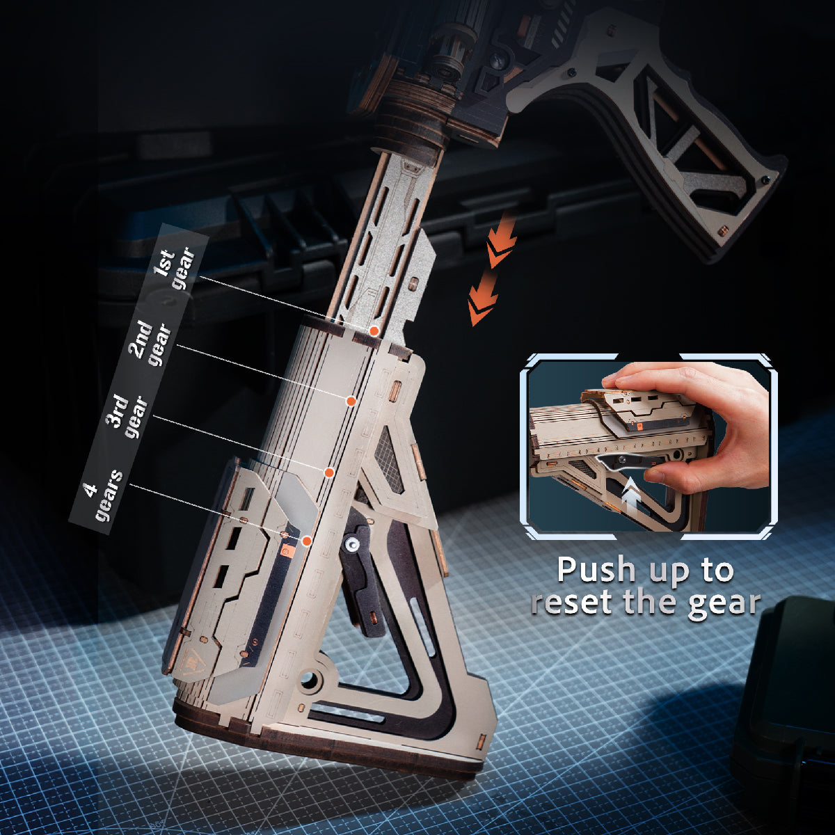 ROKR M416 Karabiner 3D Holzpuzzle LQB02