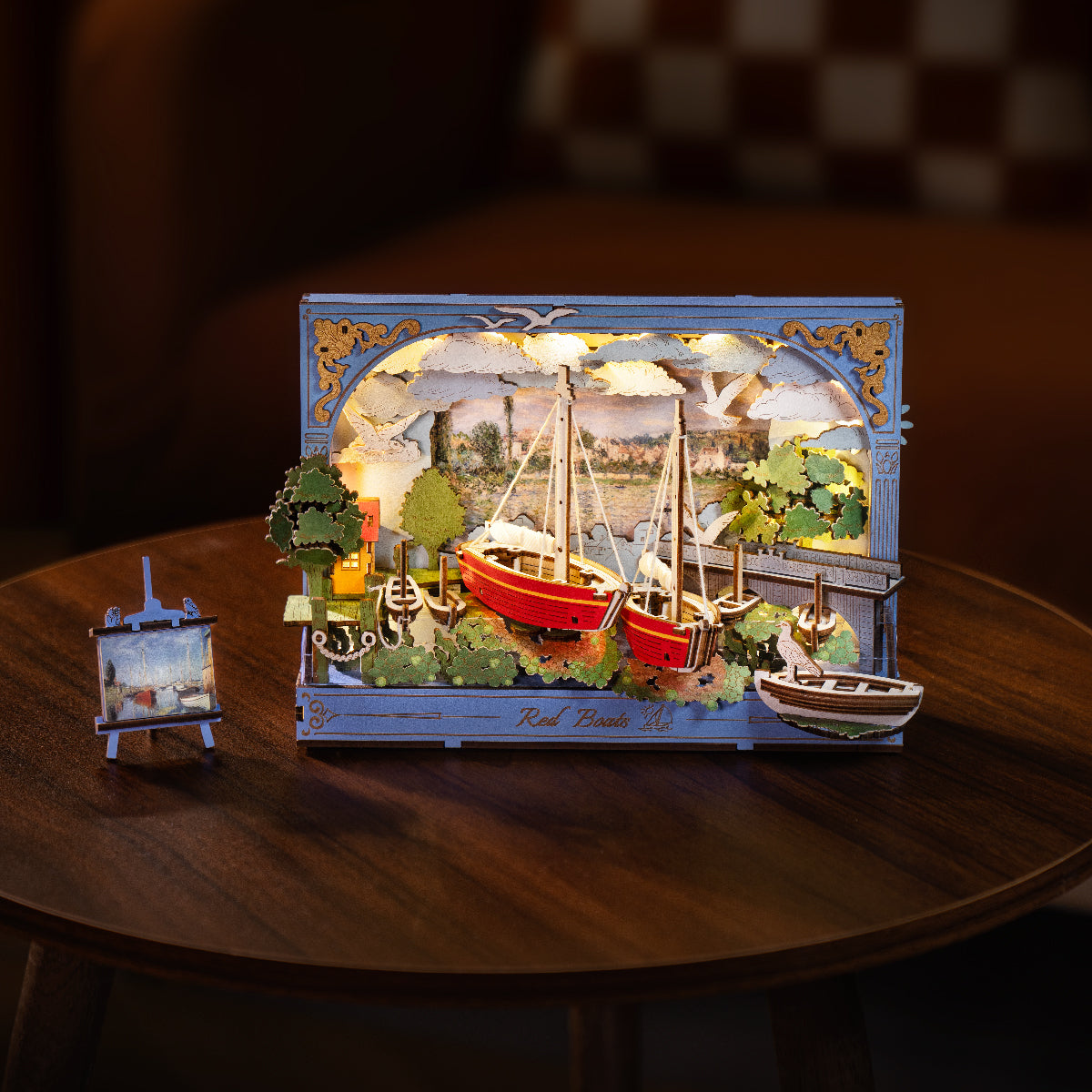 Rowood Red Boats Wall Art 3D Wooden Puzzle TH004 | Robotime Online