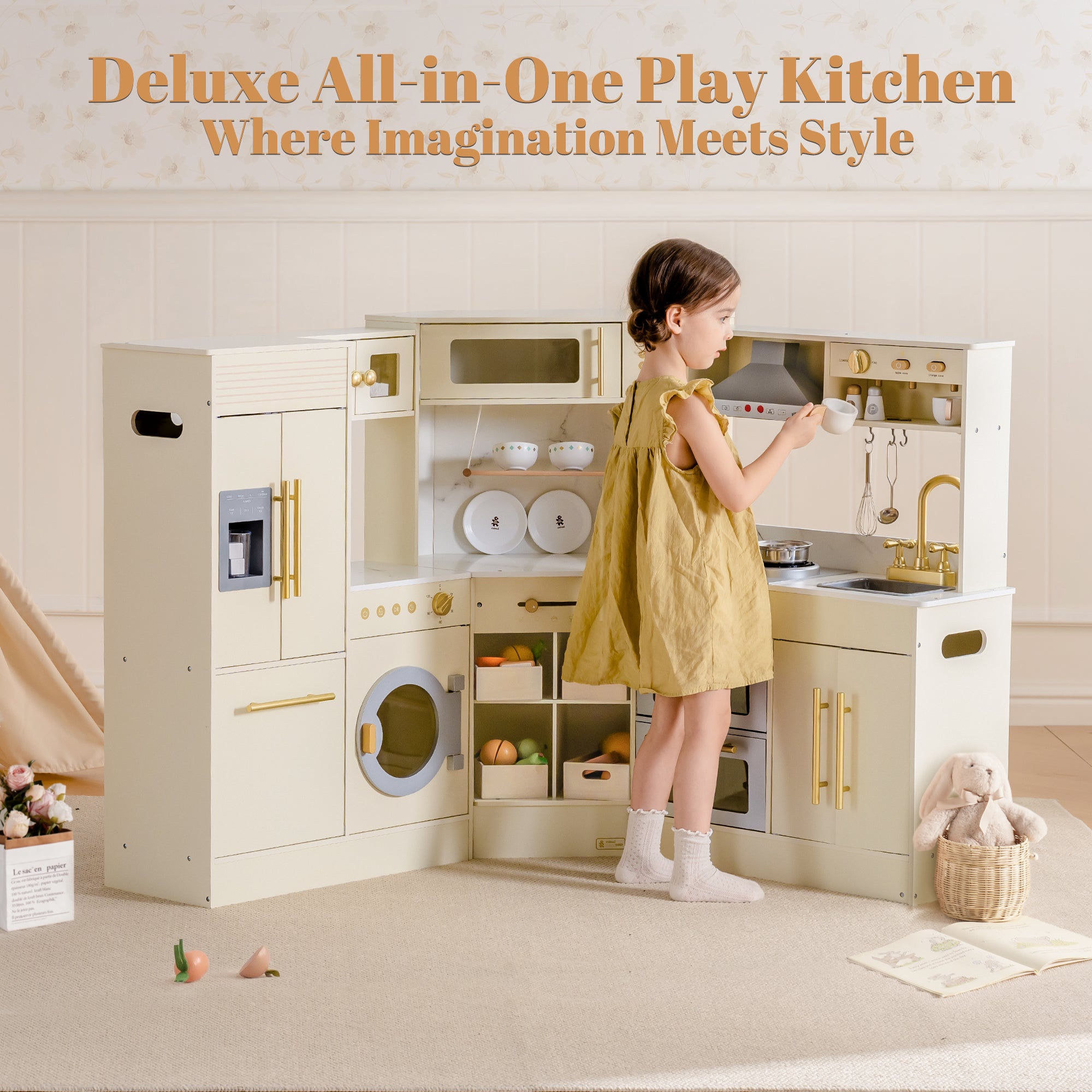 ROBUD Wooden Light Luxury Corner Kitchen	