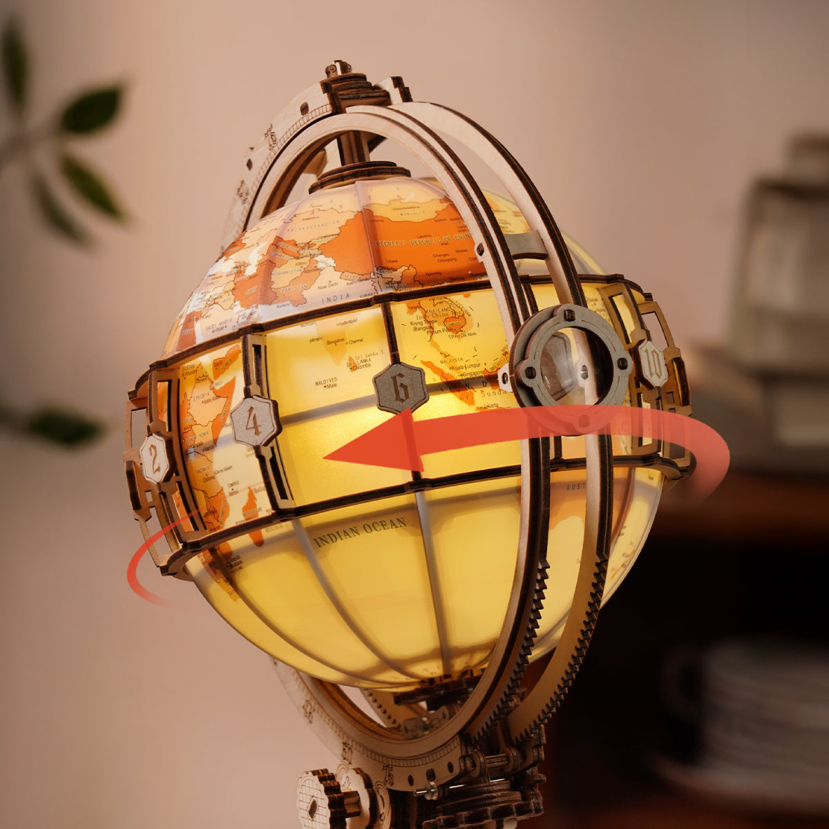 ROKR Luminous Globe Wooden 3D Puzzle ST003D (Electric Version