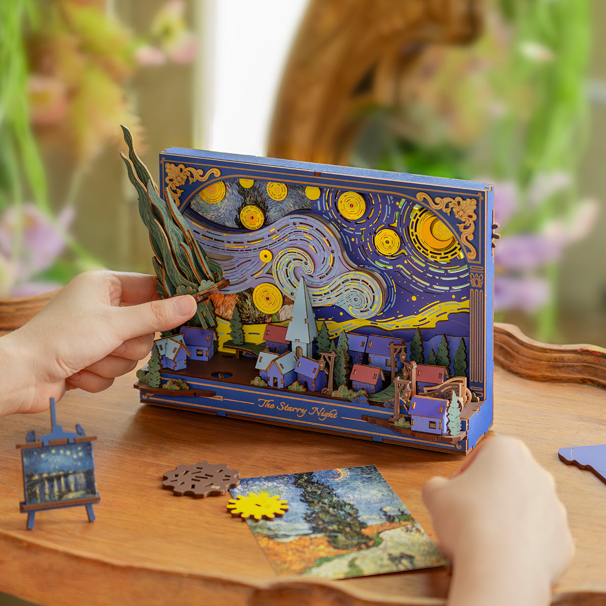 ロボコップ　3Dウォールアート Rowood The Starry Night Wall Art 3D Wooden Puzzle TH003 | Robotime