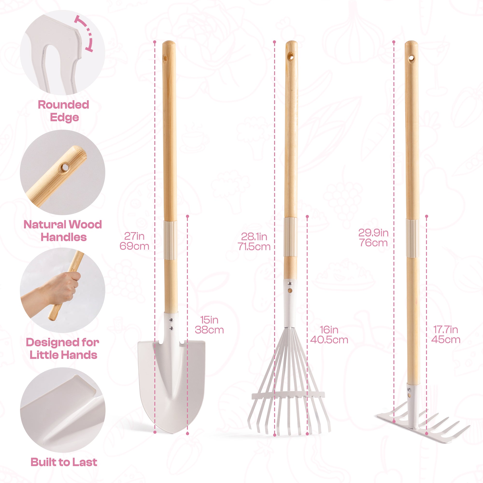 ROBUD Kids Wheelbarrow with Gardening Set	