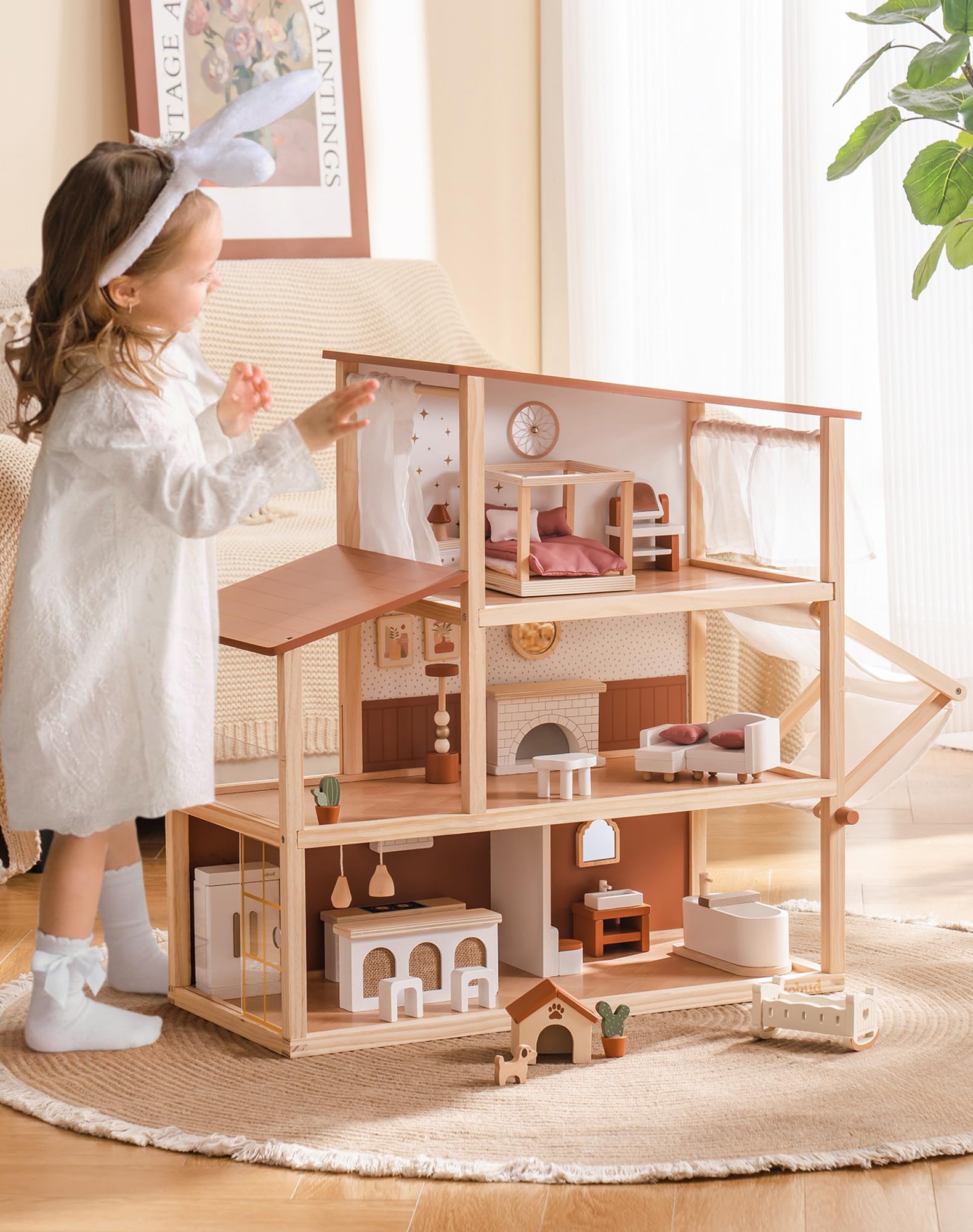 ROBUD Wooden Dollhouse - Bohemian