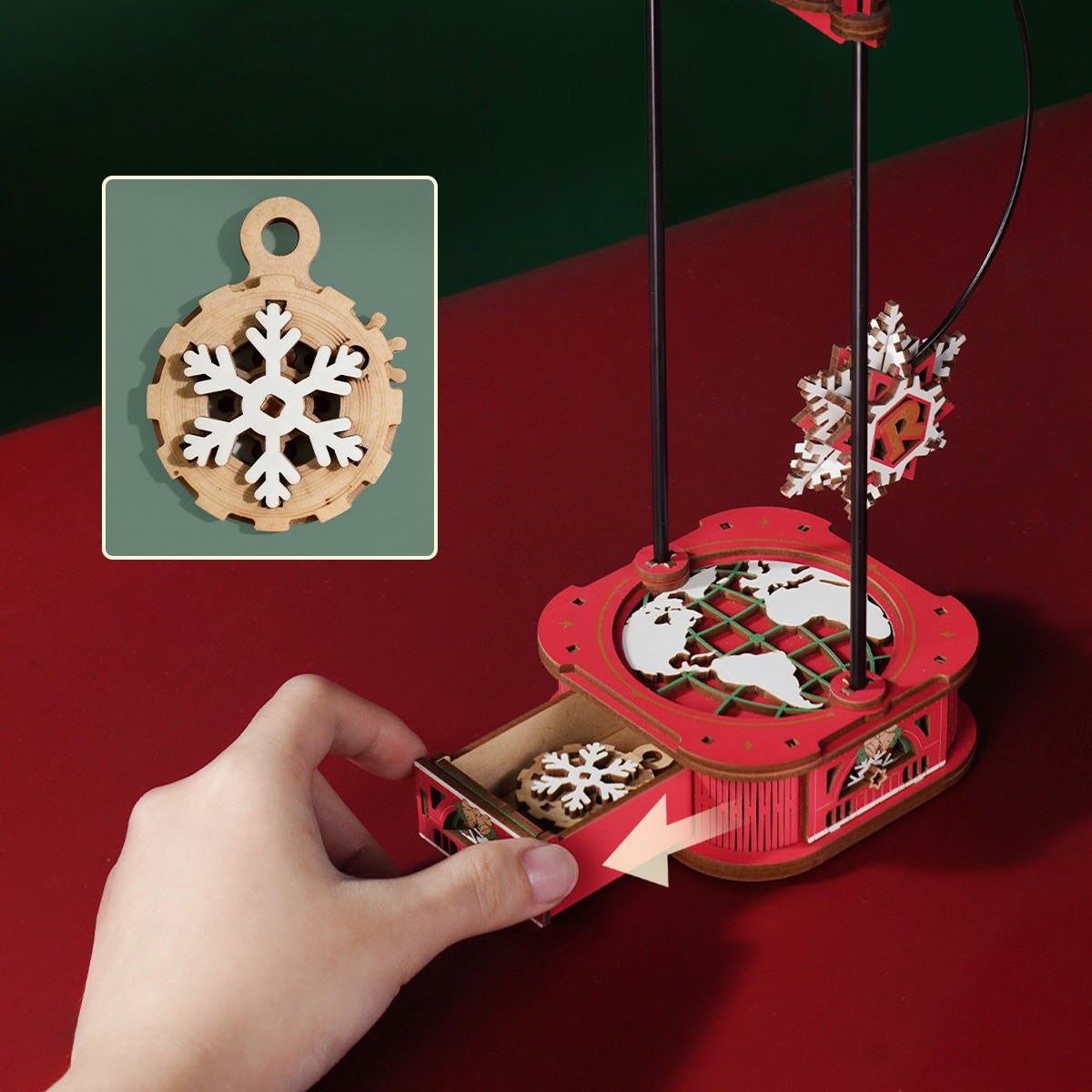 ROKR Santa on Skis Pendulum Balance Toy 3D Puzzle MCD06