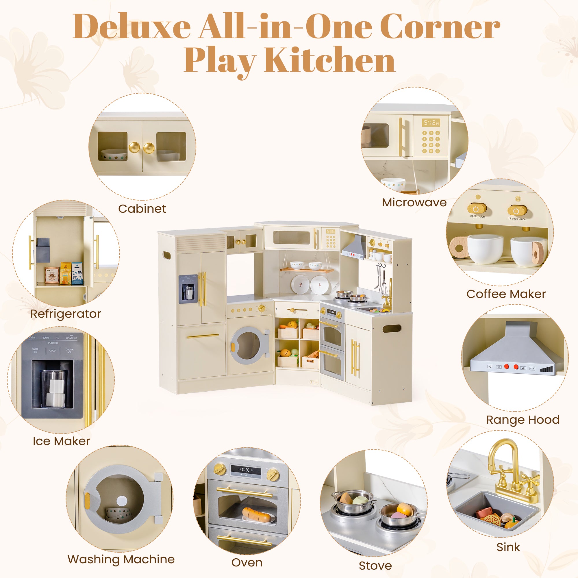 ROBUD Wooden Light Luxury Corner Kitchen	