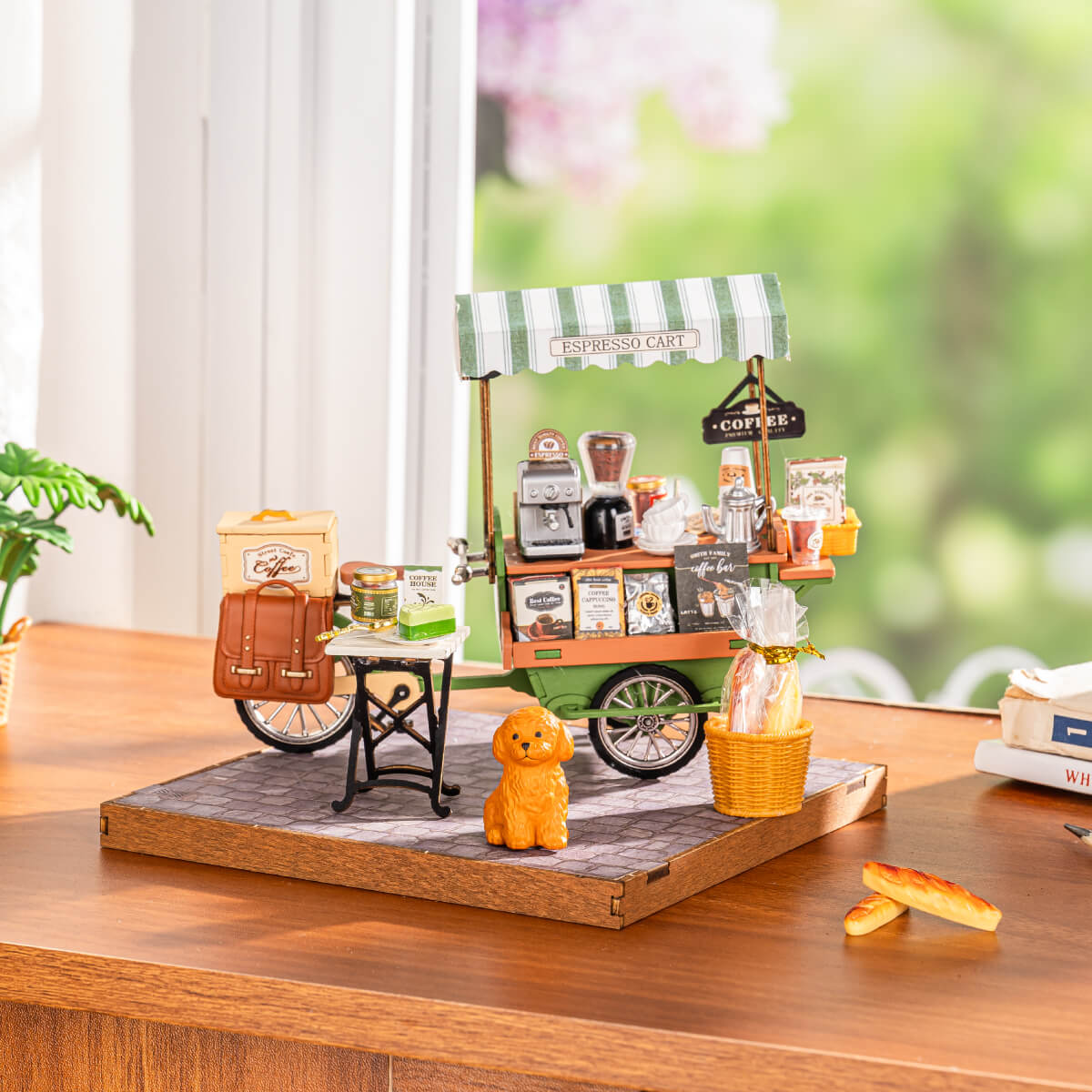 Rolife Aromatic Coffee Cart DIY Miniature House DG182 | Robotime