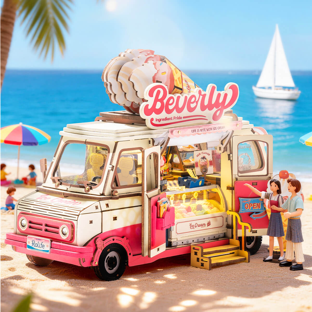 Puzzle 3D en bois Le Camion de Glaces de Beverly Rolife TGS06