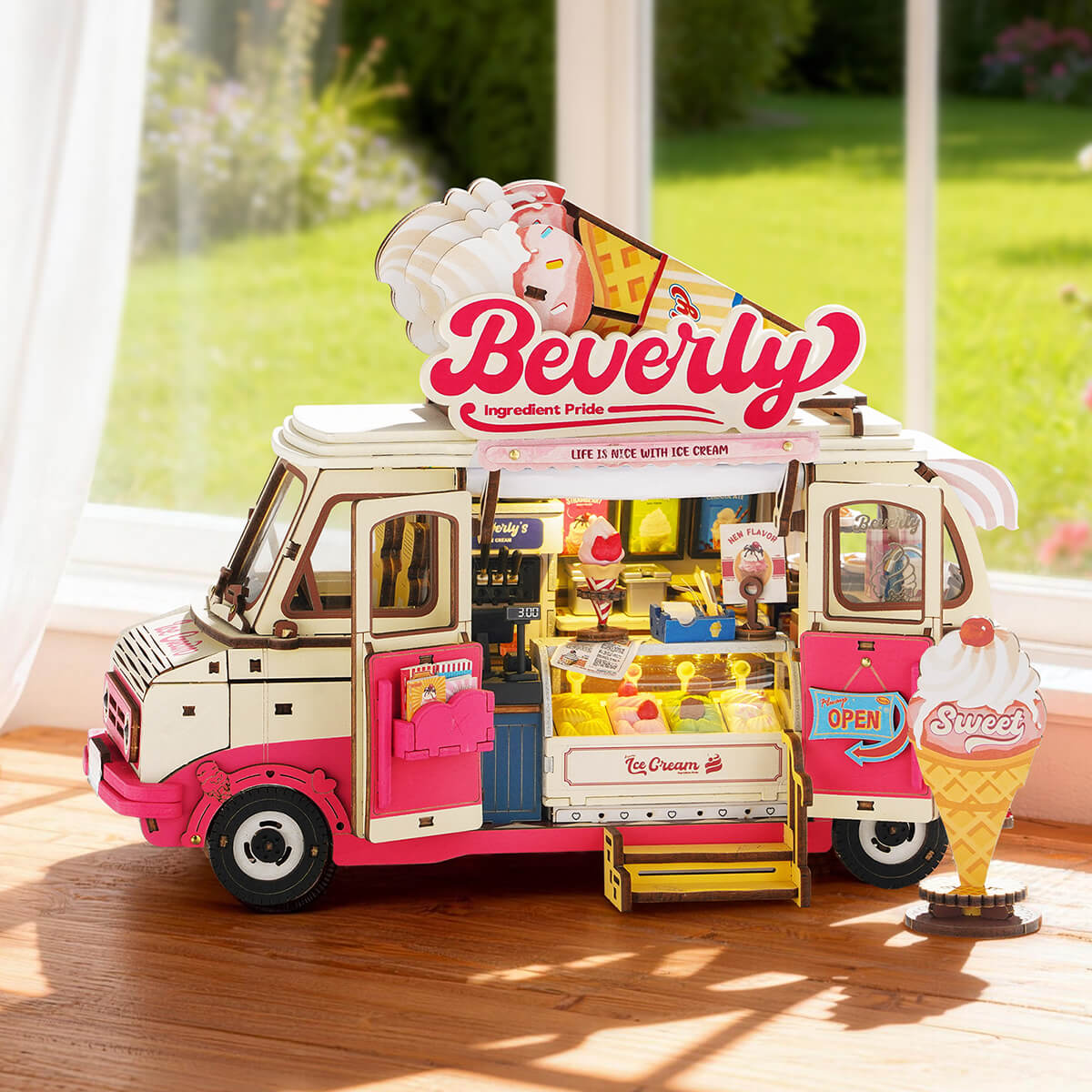 Rolife Beverly's Ice Cream Truck 3D Wooden Puzzle TGS06 | Robotime