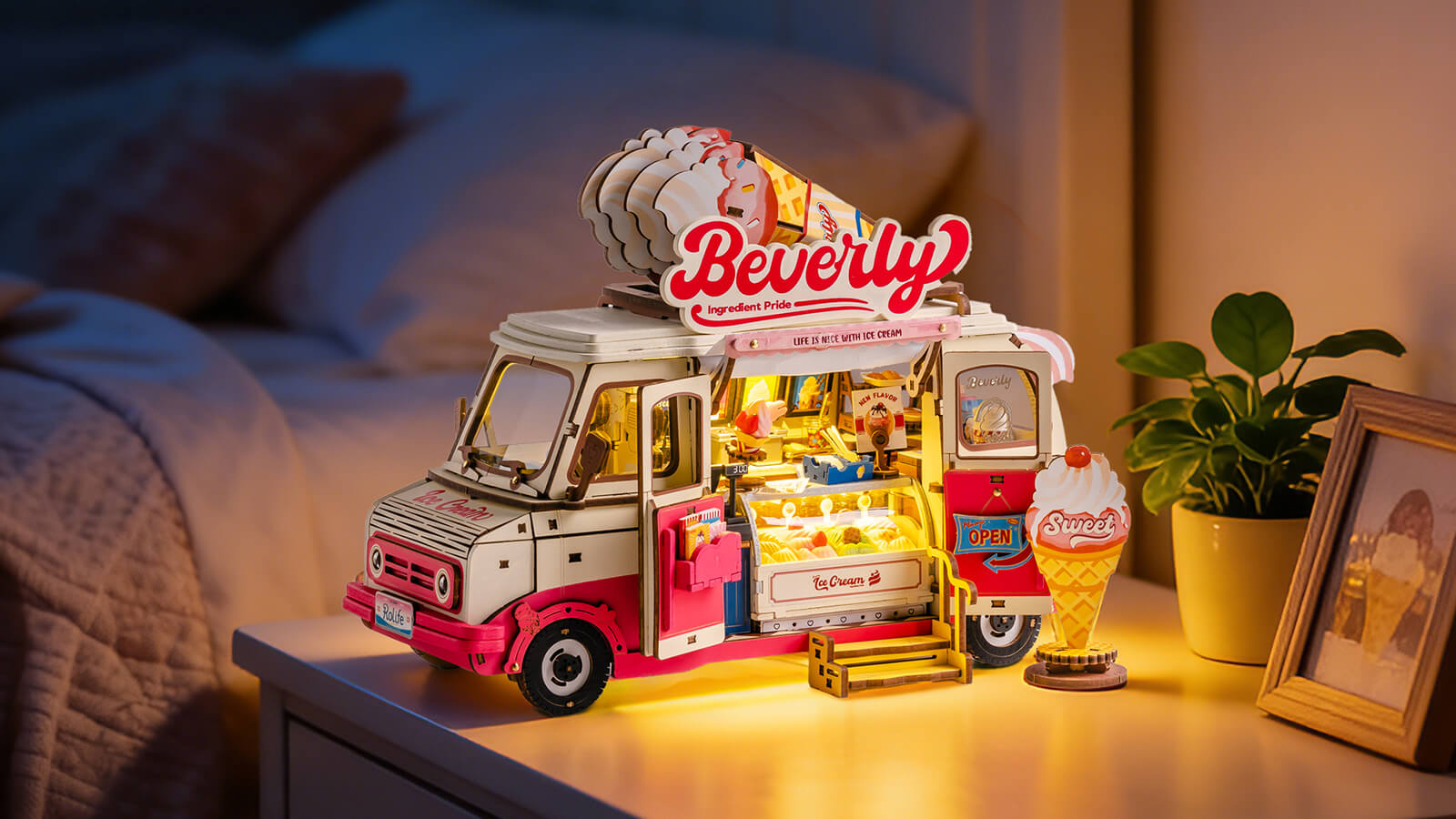 Rolife Beverly's Ice Cream Truck 3D Wooden Puzzle TGS06 | Robotime