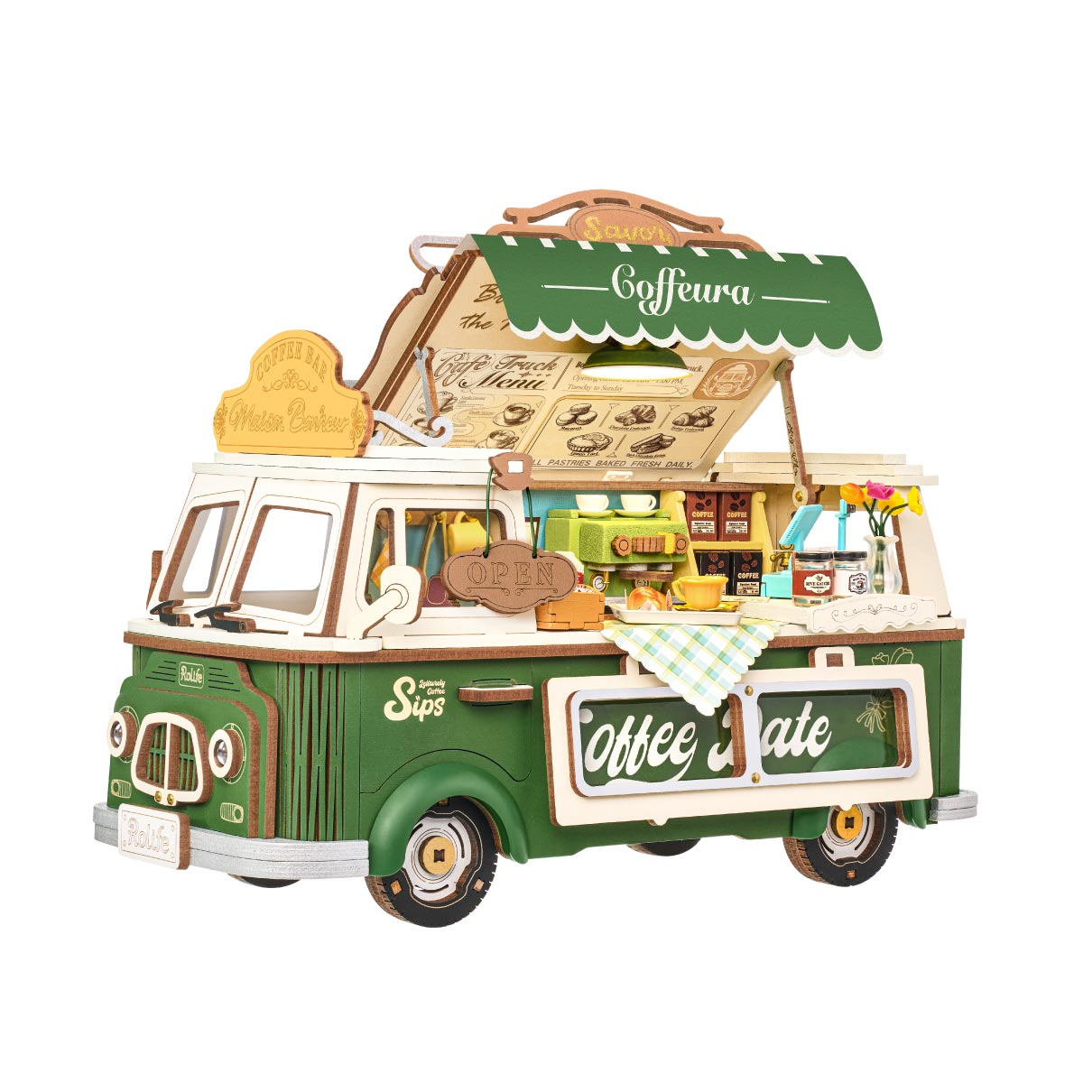 Rolife Leo's Coffee Truck 3D Wooden Puzzle TGS07 | Robotime